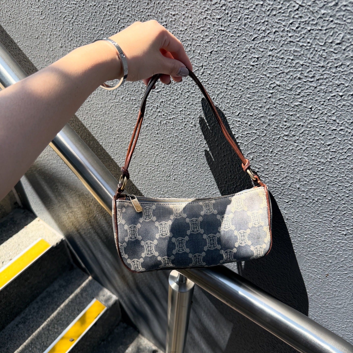 Celine Paris Macadam Blue Denim Bag