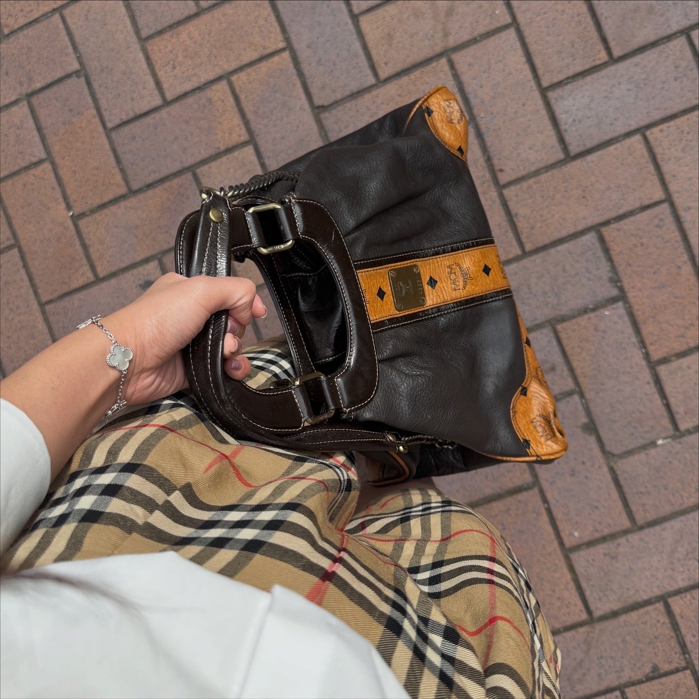 MCM Brown and Tan Leather Tote