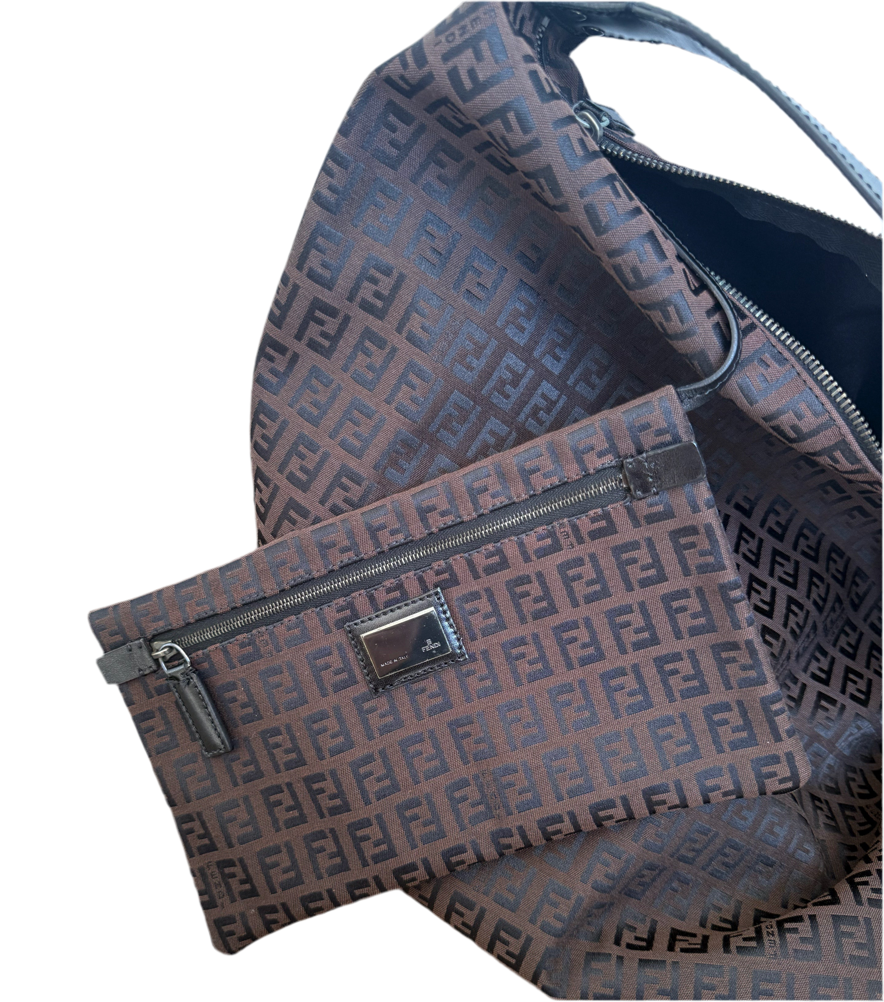 Fendi Brown Zucca FF Canvas Hobo Bag