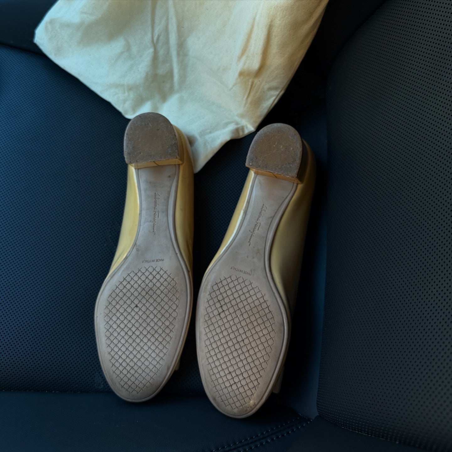 Salvatore Ferragamo Ninna Patent Beige Nude Heels 3cm