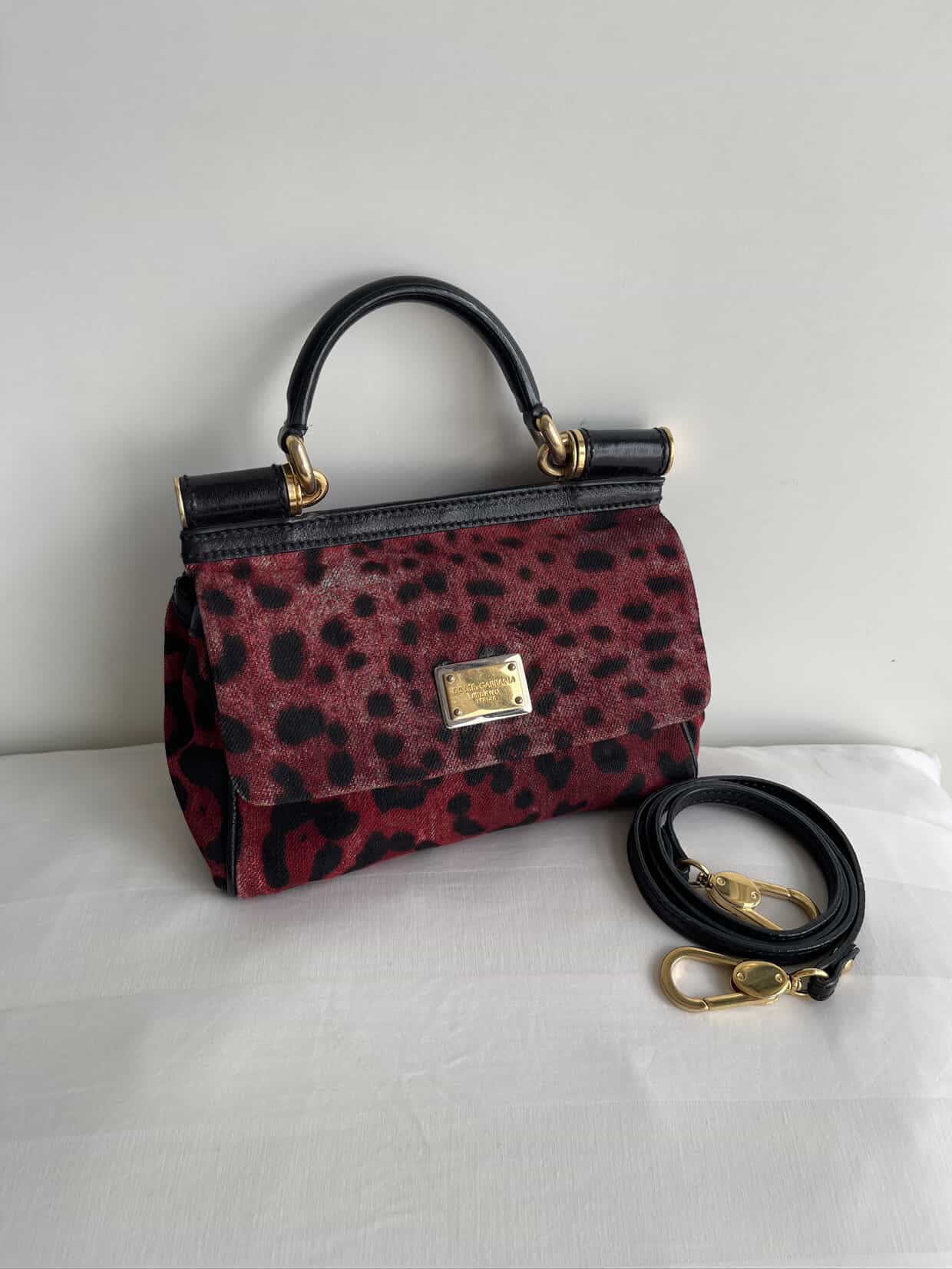 Dolce & Gabbana Canvas Small Miss Sicily Top Handle Bag