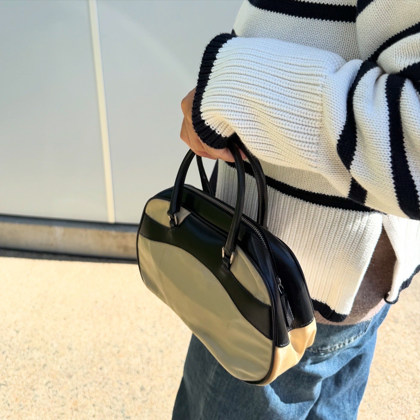 Prada Vintage Nylon Hand Bowling Bag