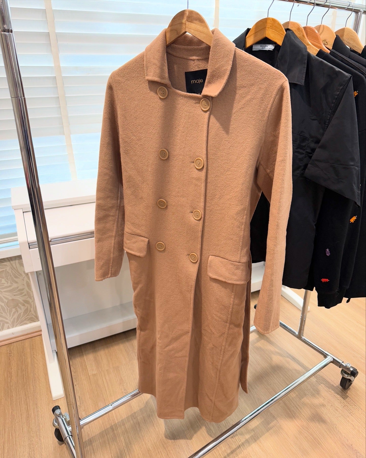 Maje Wool coat with belt