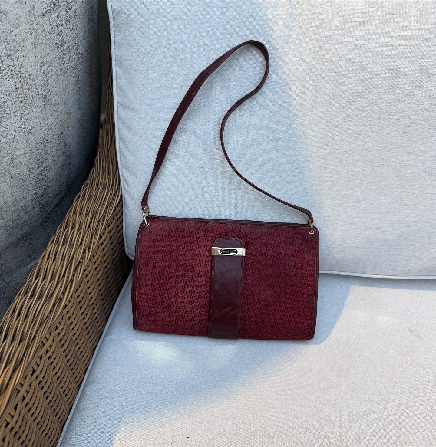 Dior Burgundy Shoulder Bag