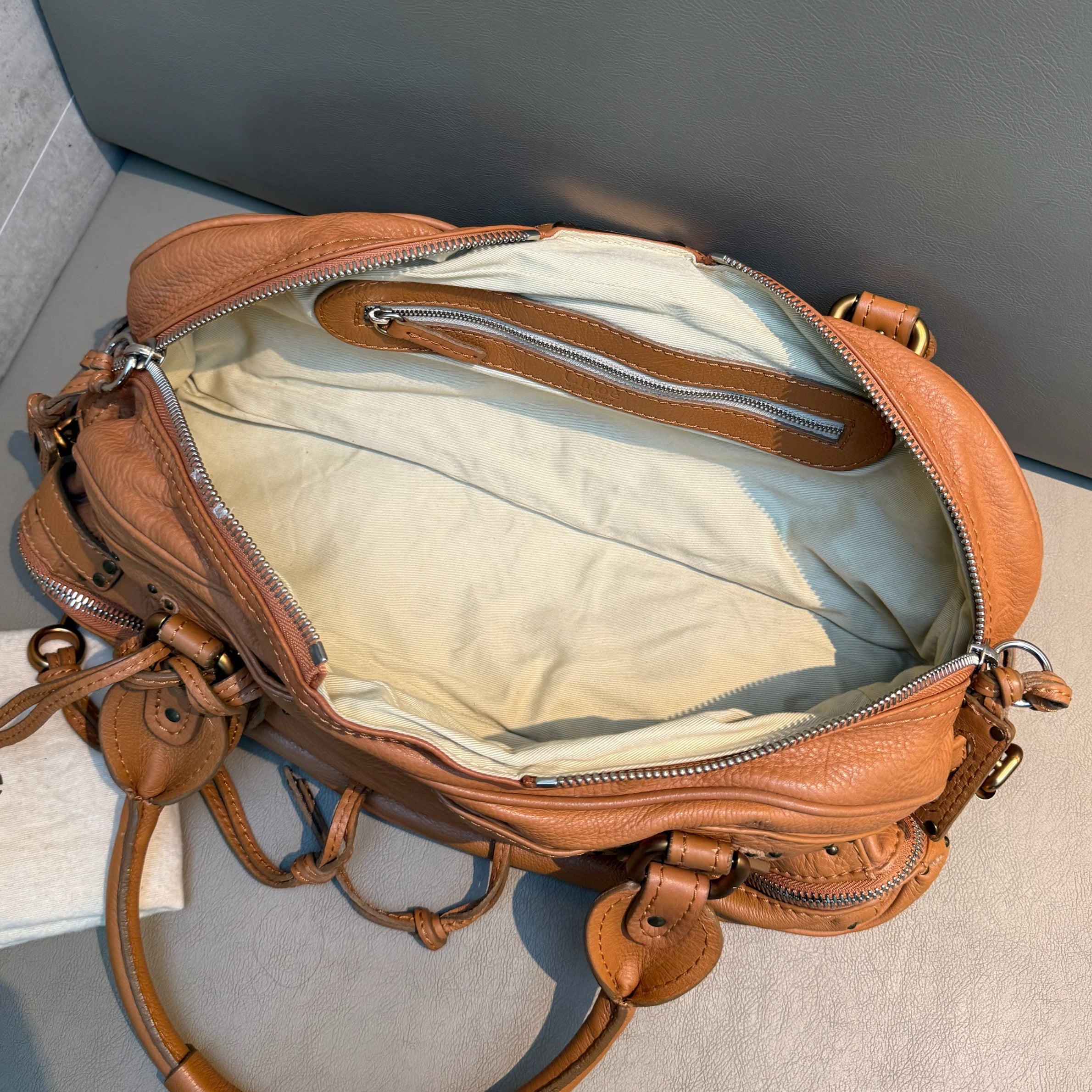 Chloé Calfskin Paddington Satchel Brown