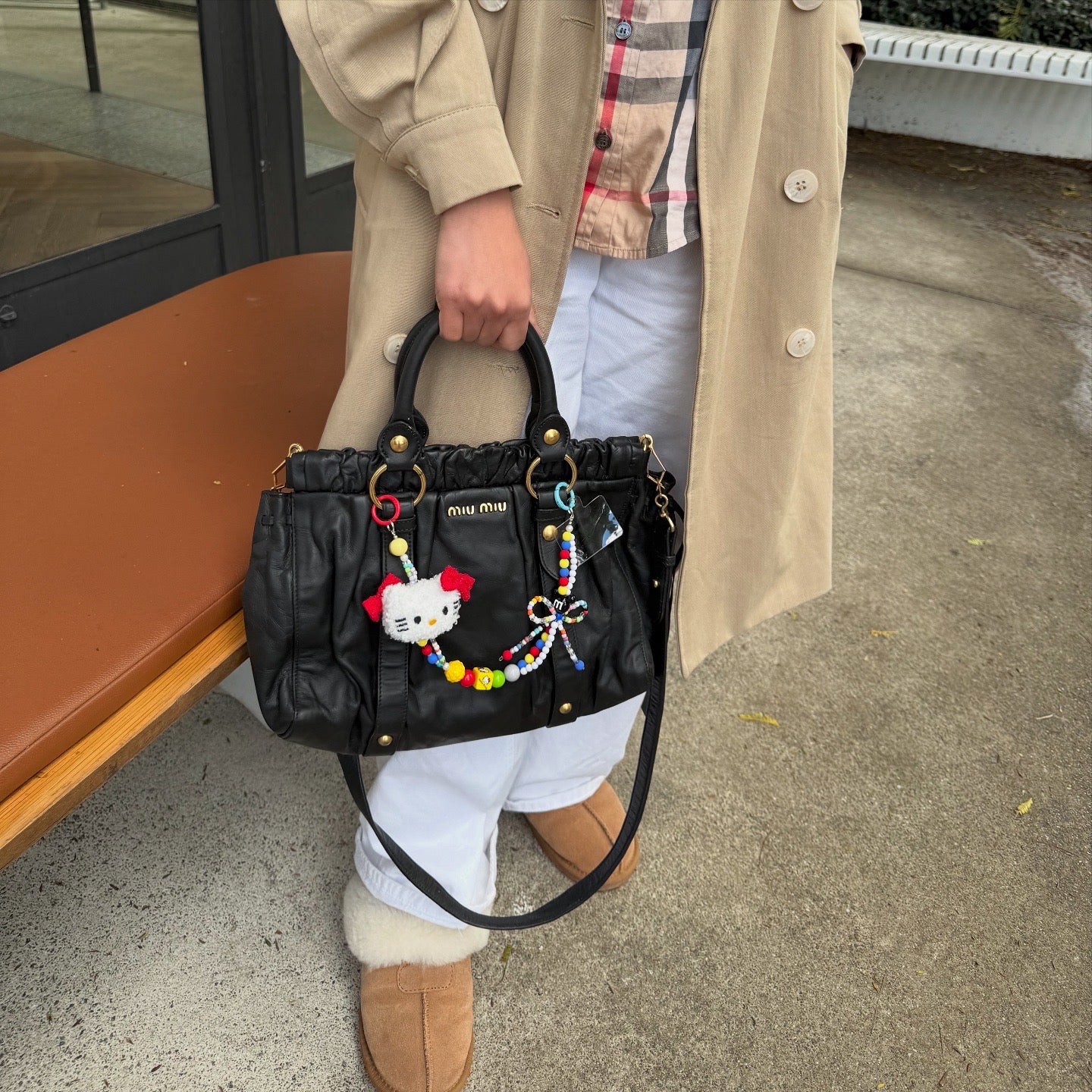 Miu Miu Vitello Black Top Handle Satchel