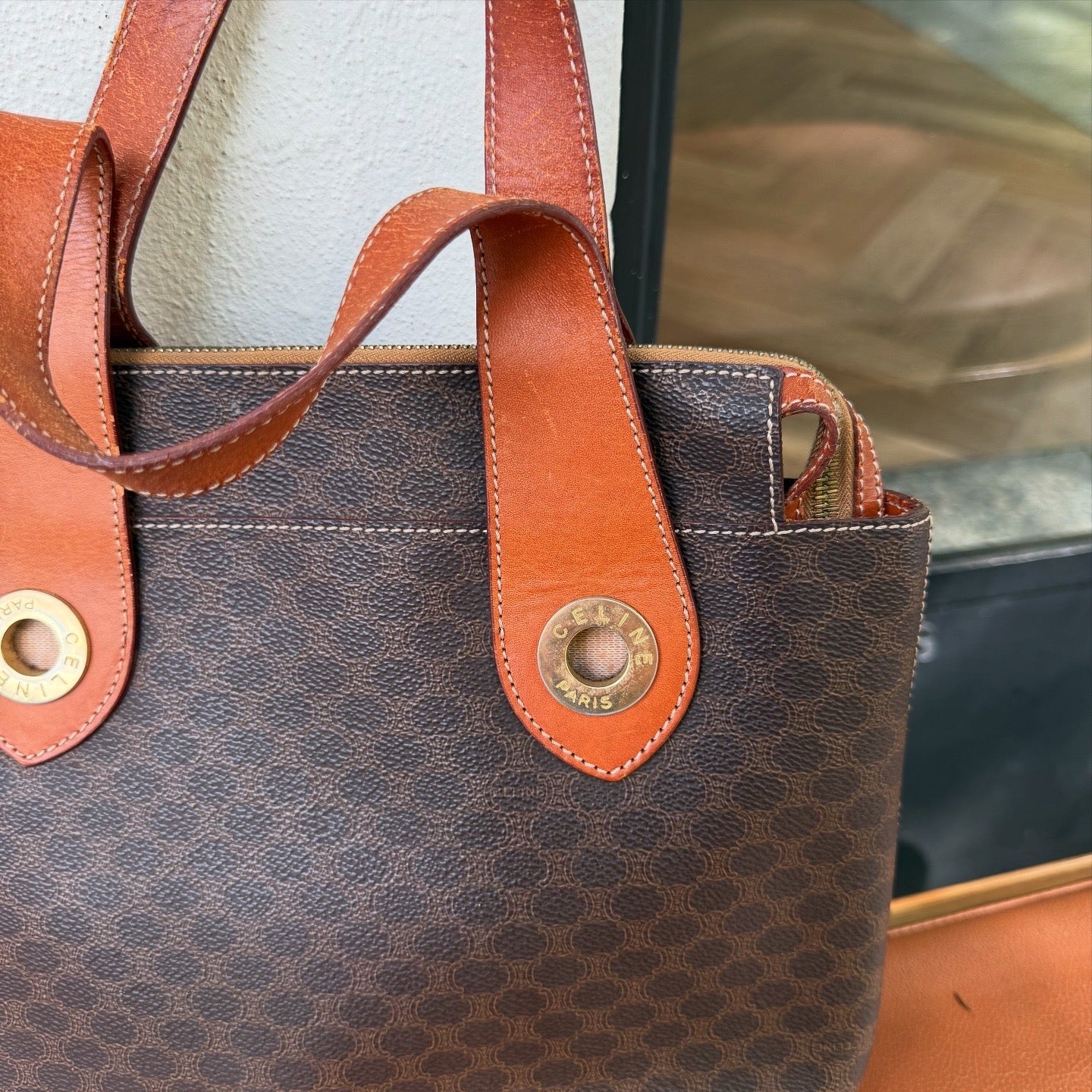 Celine Macadam Circle Logo Top Handle Bag