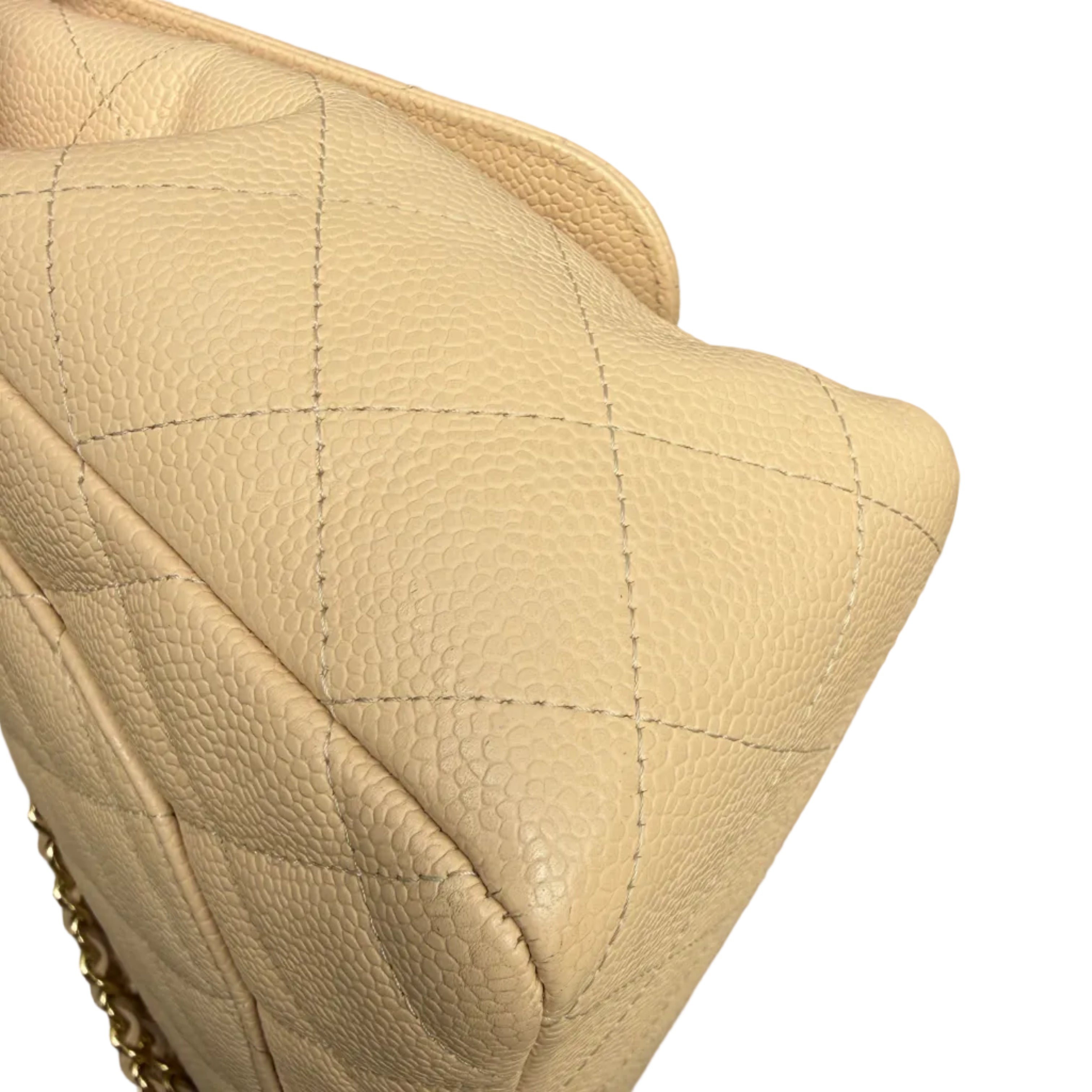 Chanel Classic Flap Jumbo Beige Caviar Bag