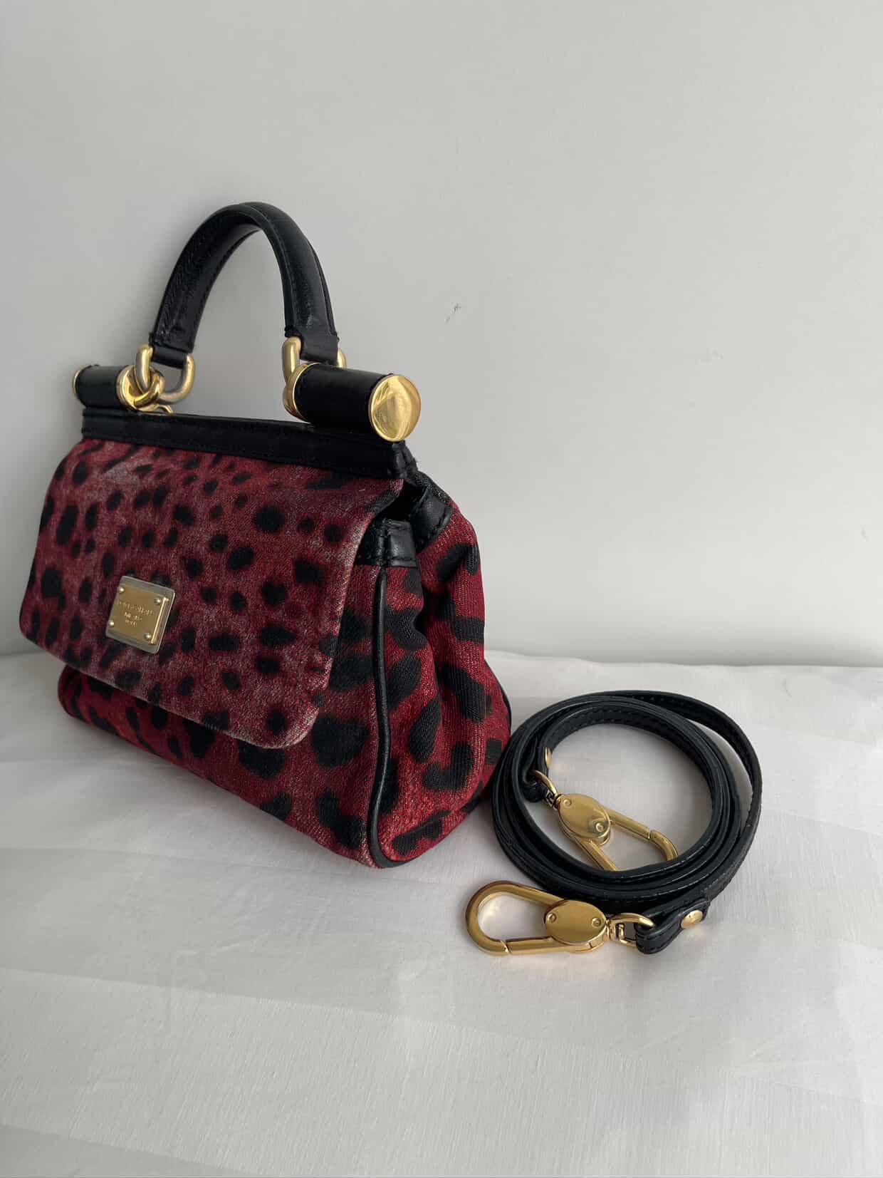 Dolce & Gabbana Canvas Small Miss Sicily Top Handle Bag