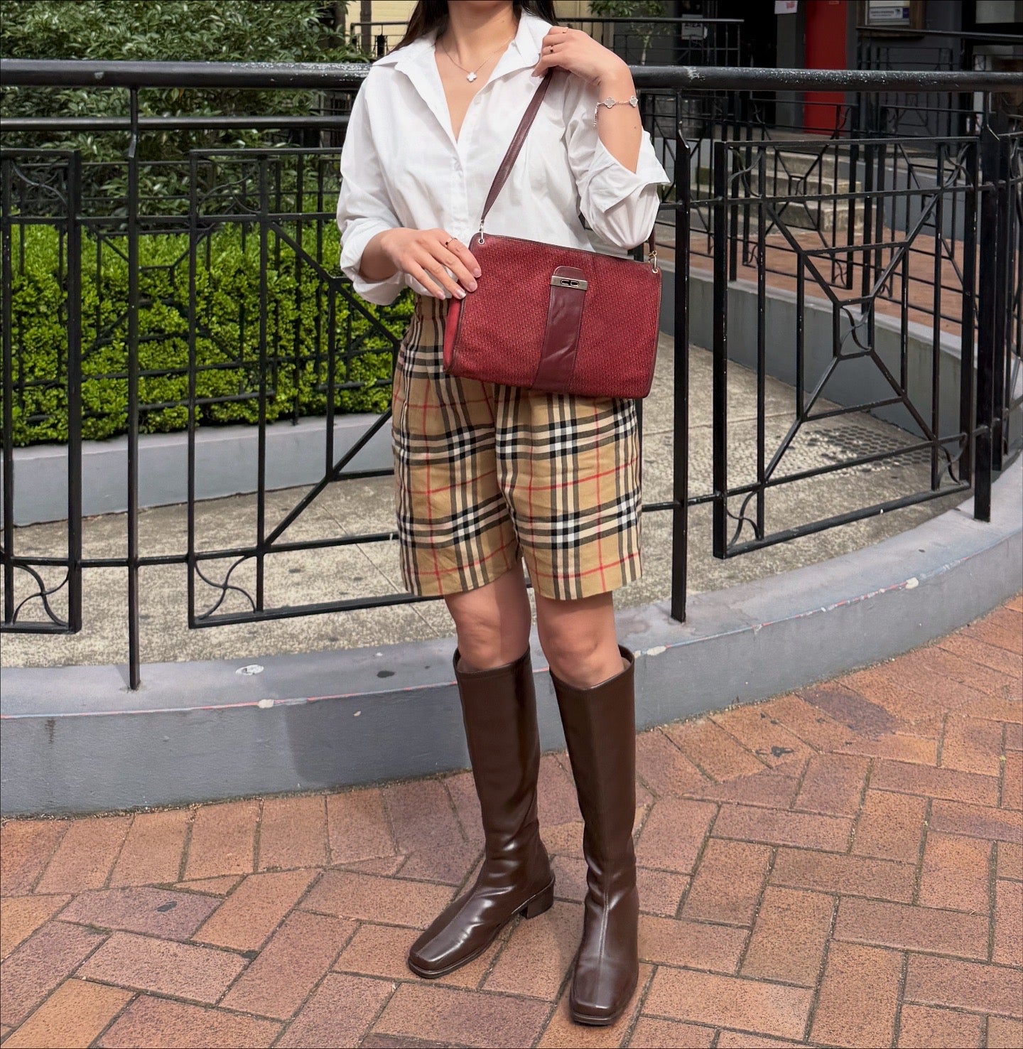 Dior Burgundy Shoulder Bag