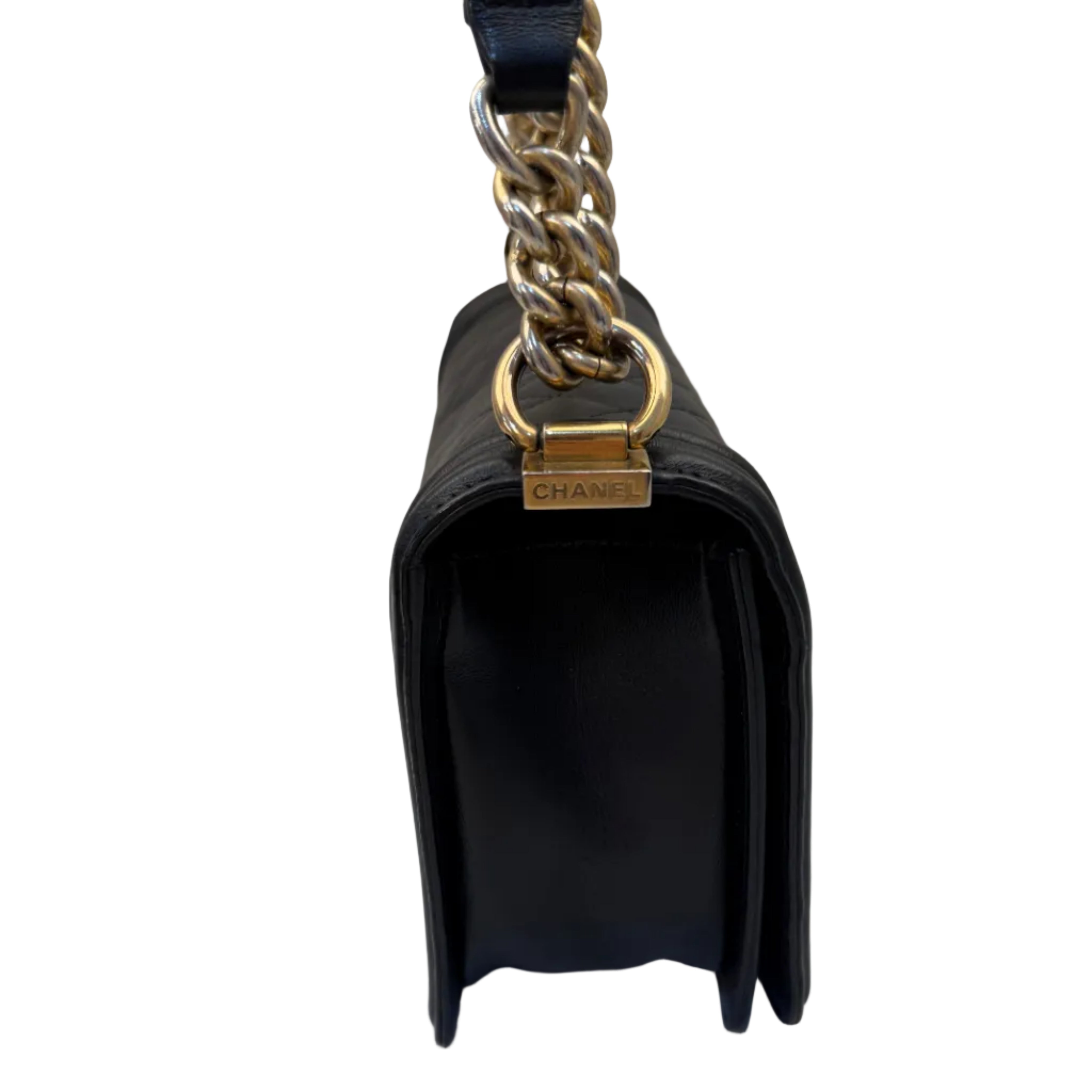 Chanel Boy Old Medium Black lambskin GHW