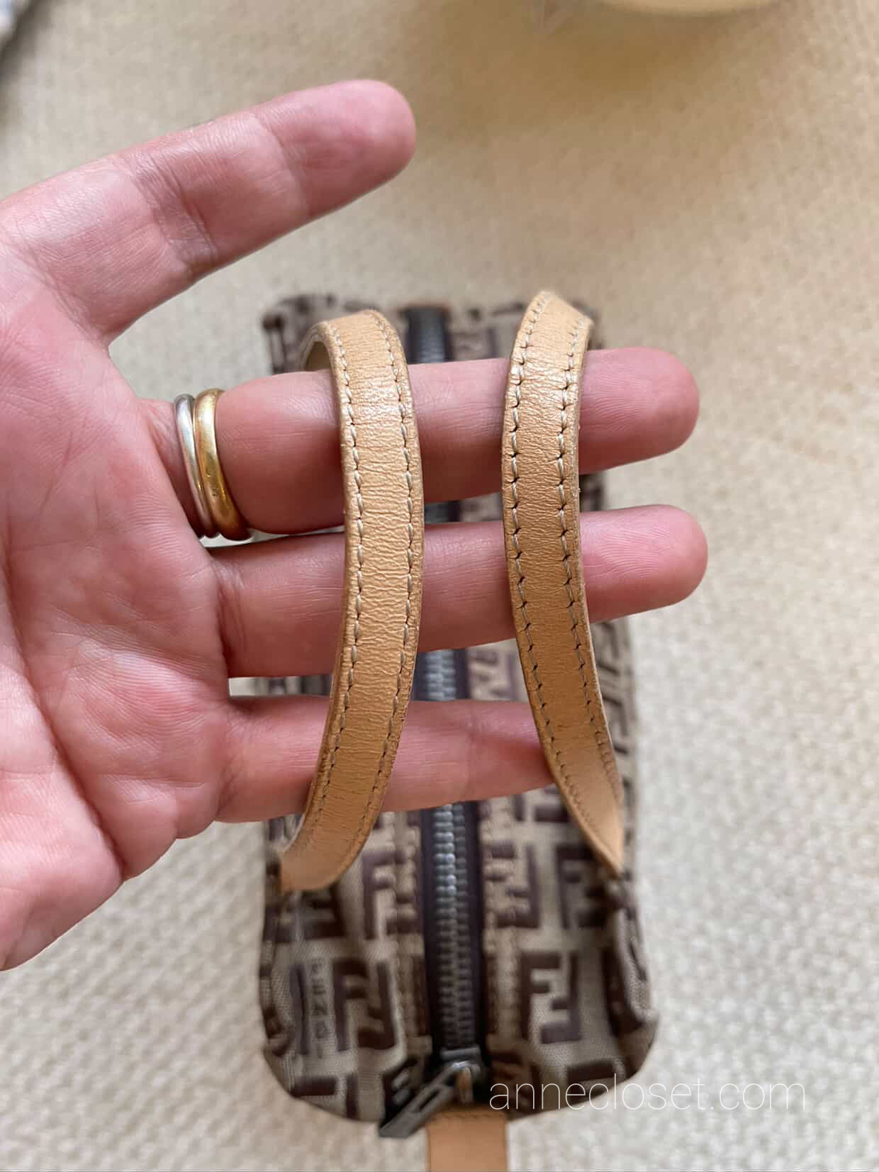 Fendi Vintage Brown Zucchino Canvas Handbag Brown