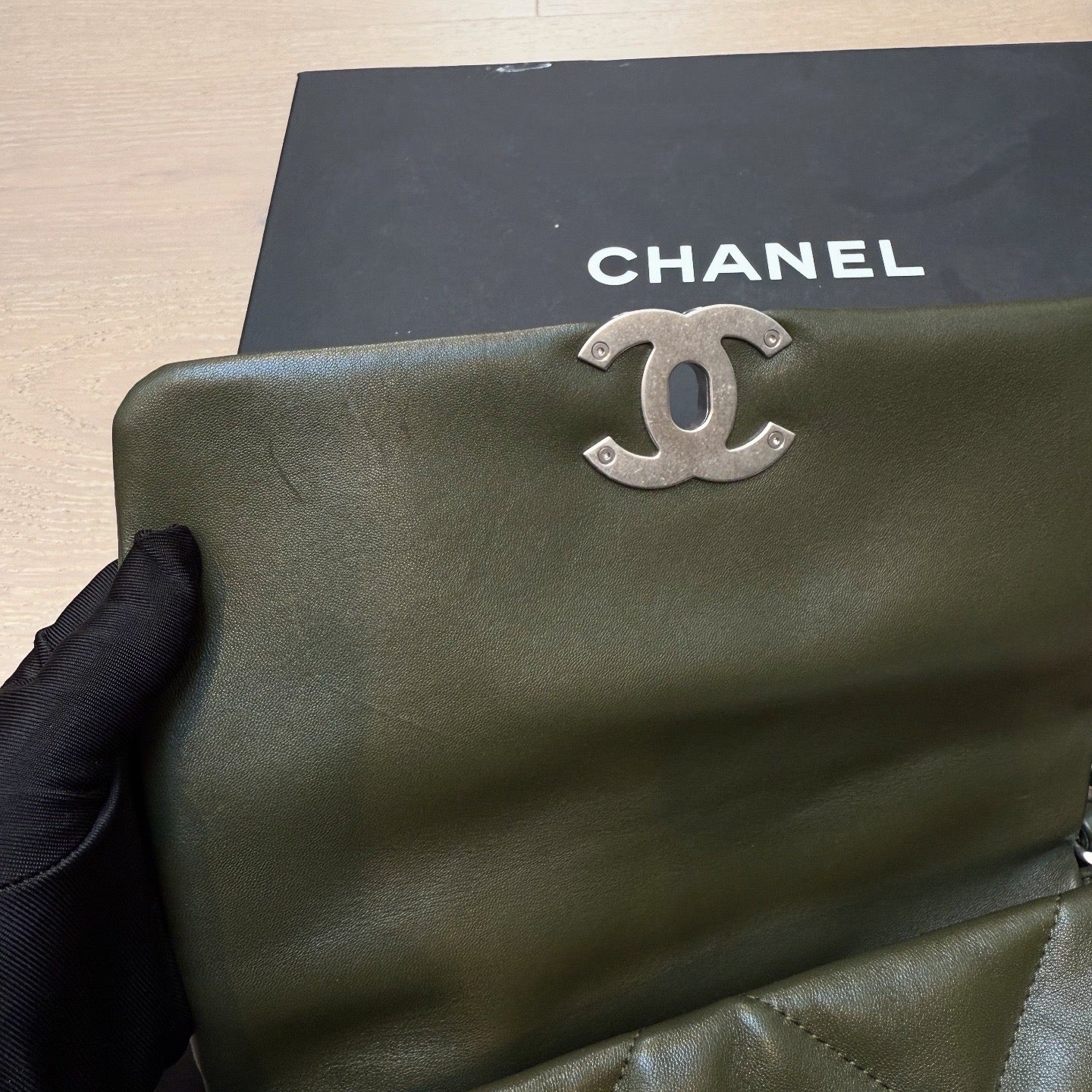 Chanel 19 Flap in Olive Green Lambskin