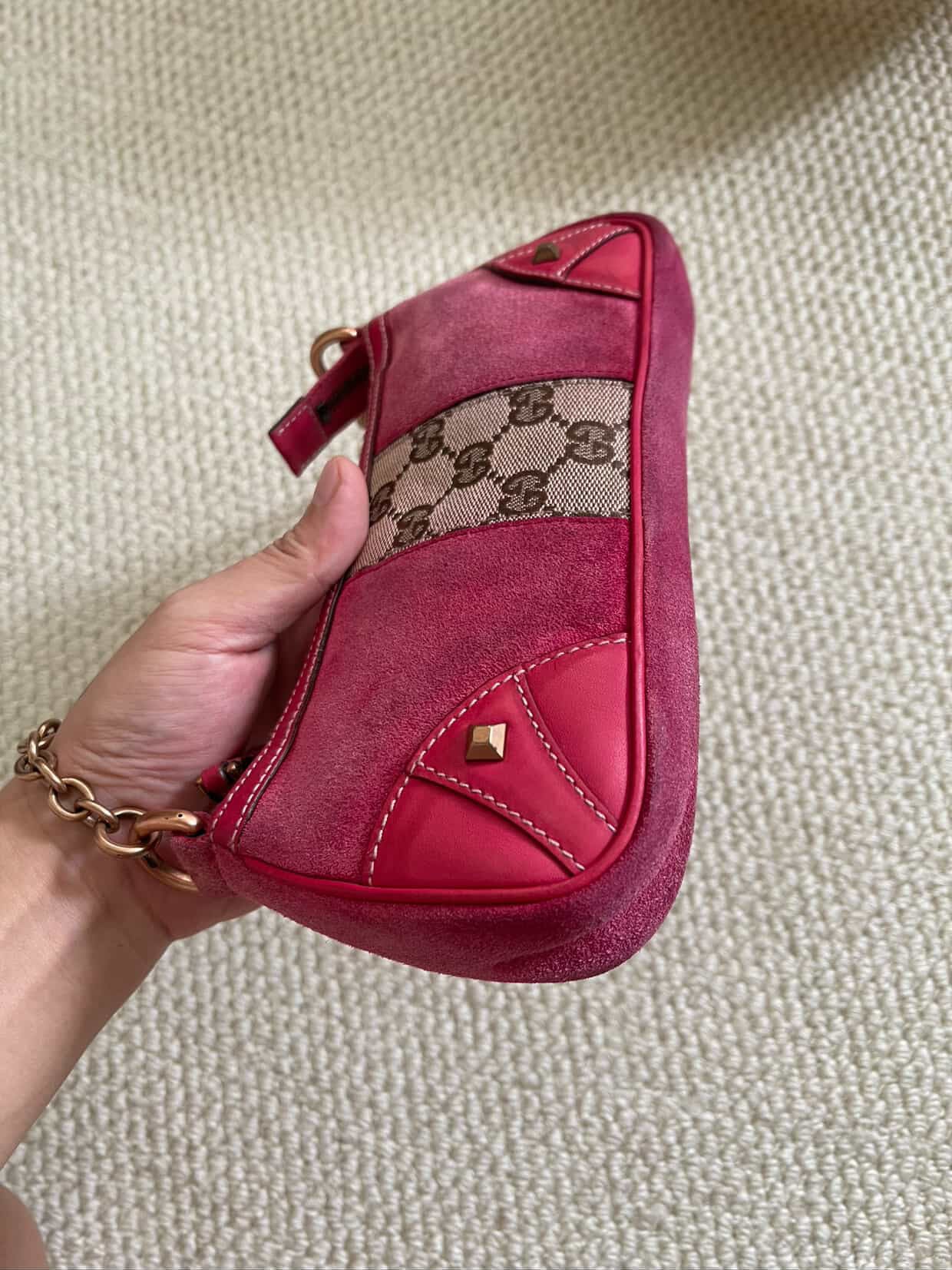 Gucci Suede Nailhead Pochette