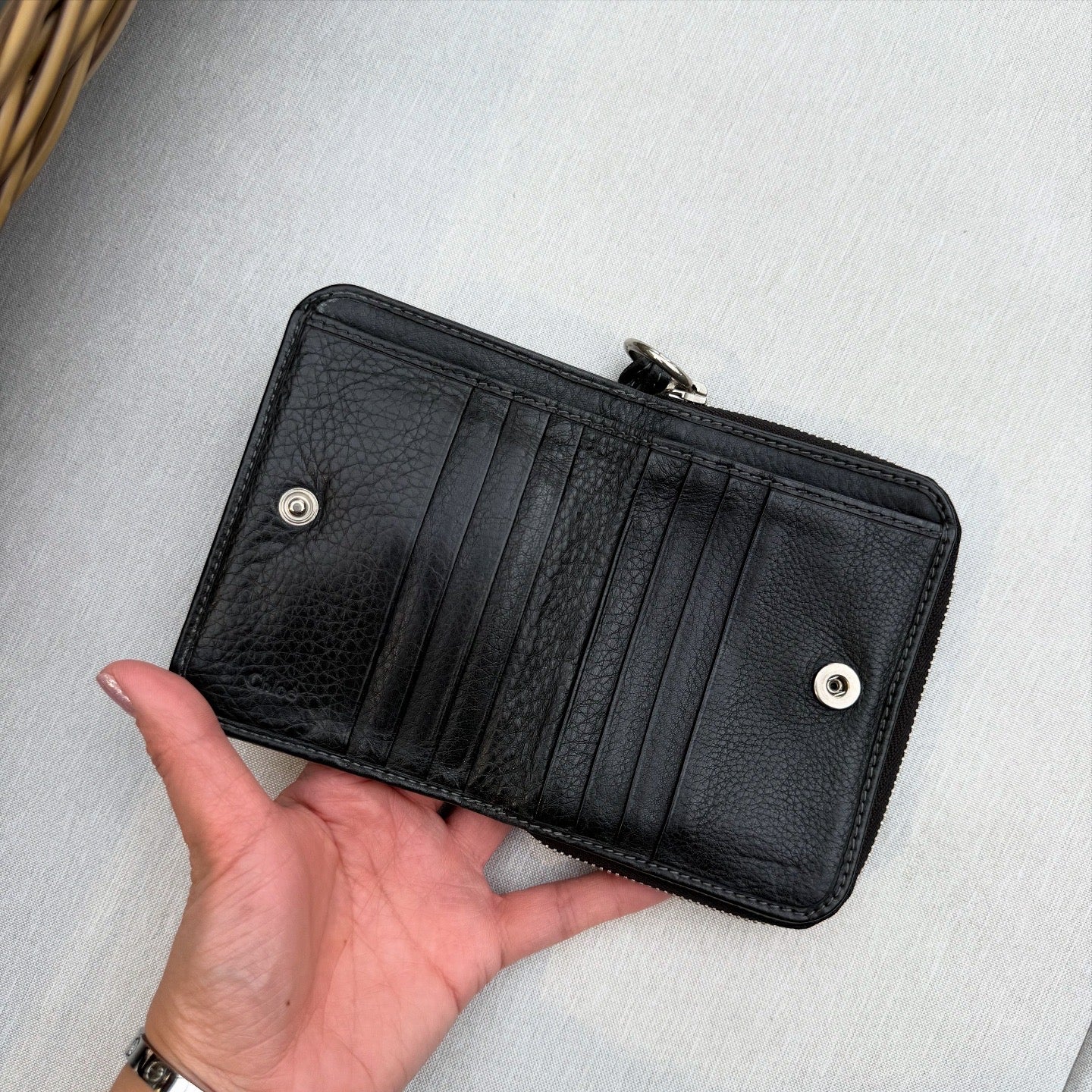 Chloe Black Leather Paddington Small Wallet