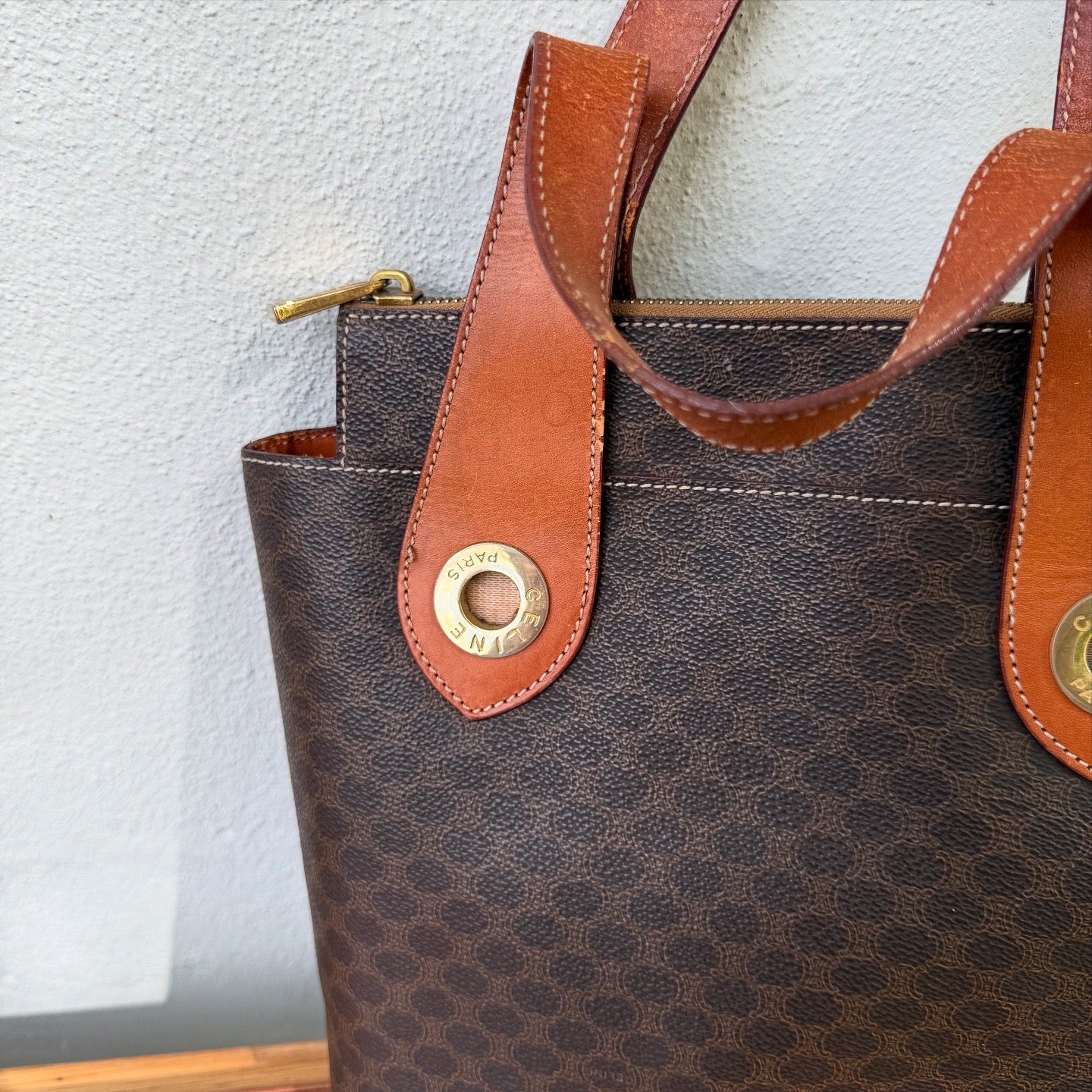 Celine Macadam Circle Logo Top Handle Bag