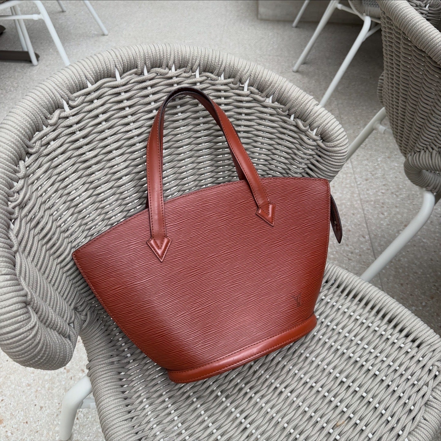 Louis Vuitton Saint Jacques Shoulder Bag Brown Epi Leather