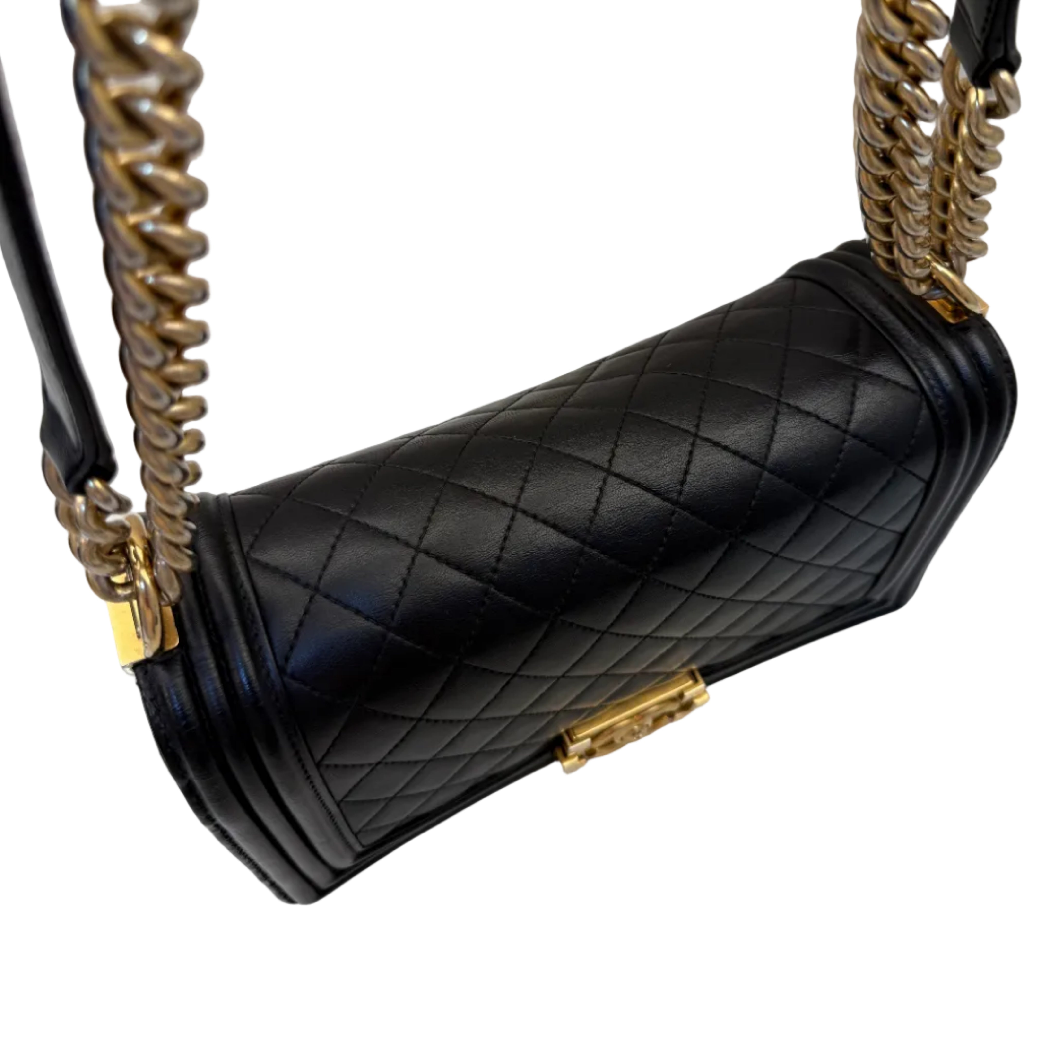 Chanel Boy Old Medium Black lambskin GHW