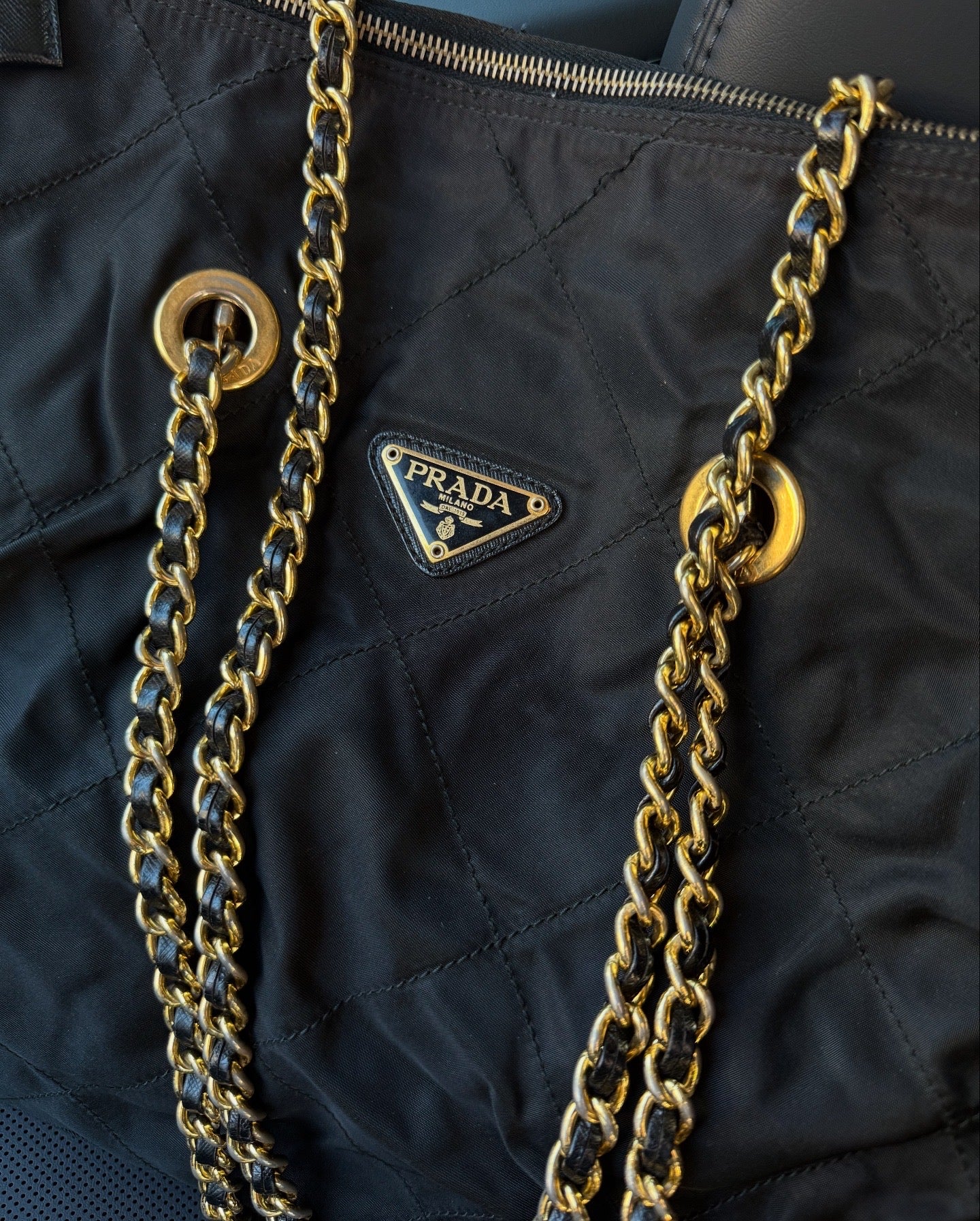 PRADA Chain Tote Shoulder Bag Vintage 1990s