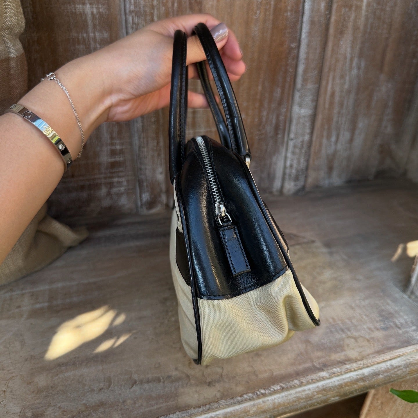 Prada Vintage Nylon Hand Bowling Bag