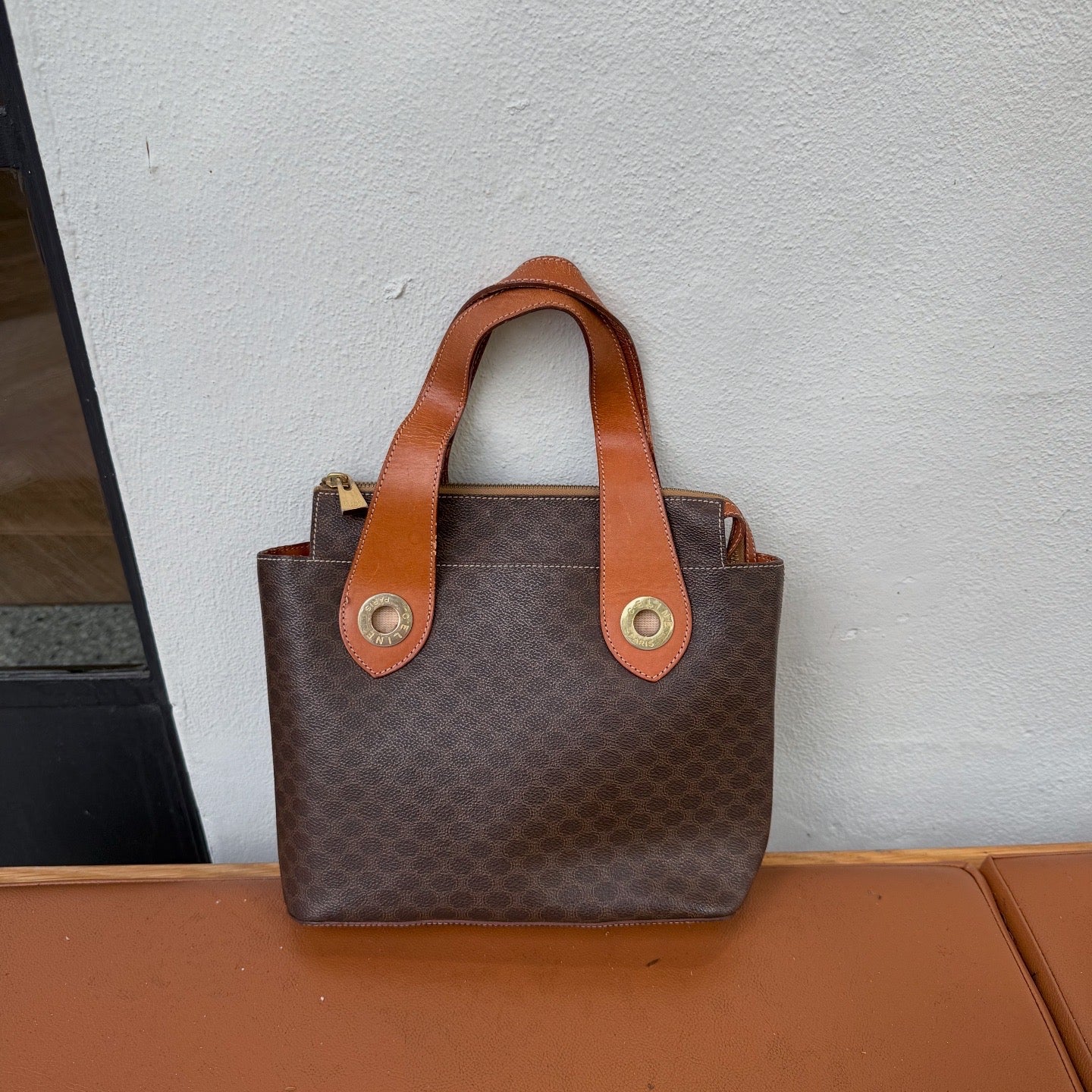 Celine Macadam Circle Logo Top Handle Bag