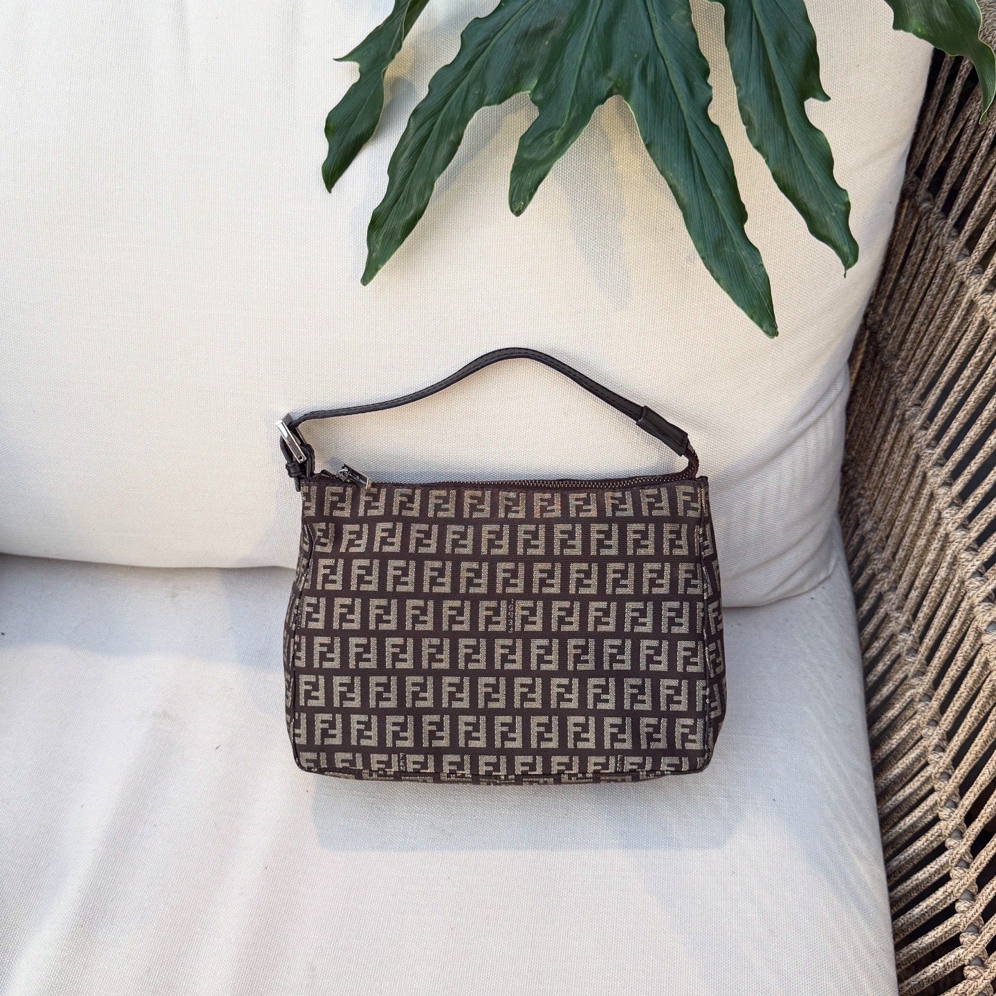 Fendi Zucchino Canvas Handbag