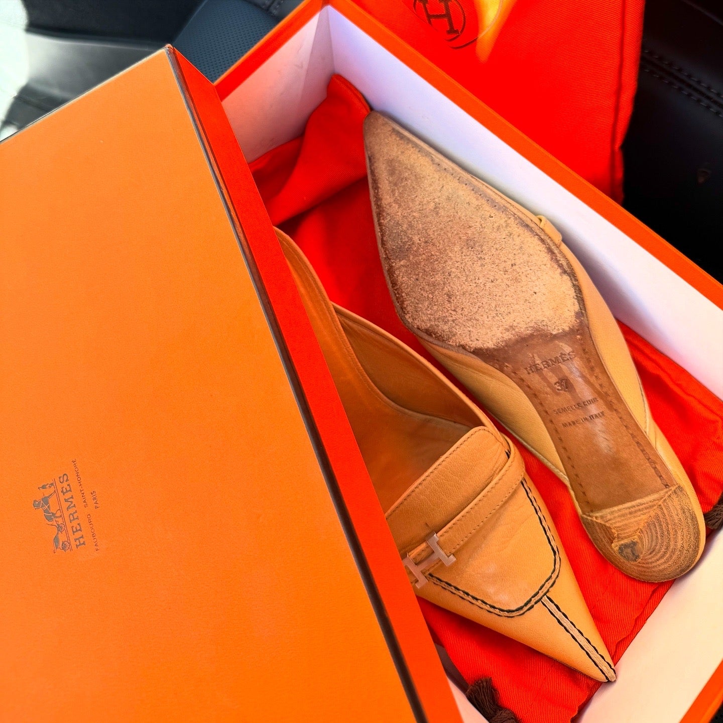 HERMES Kitten Heel Mules