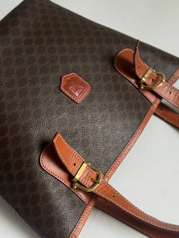 Celine 20th Century Macadam Coated Canvas tote bag