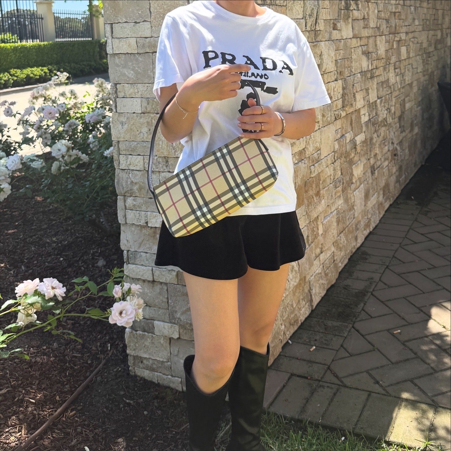 BURBERRY NOVA CHECK BAGUETTE BAG