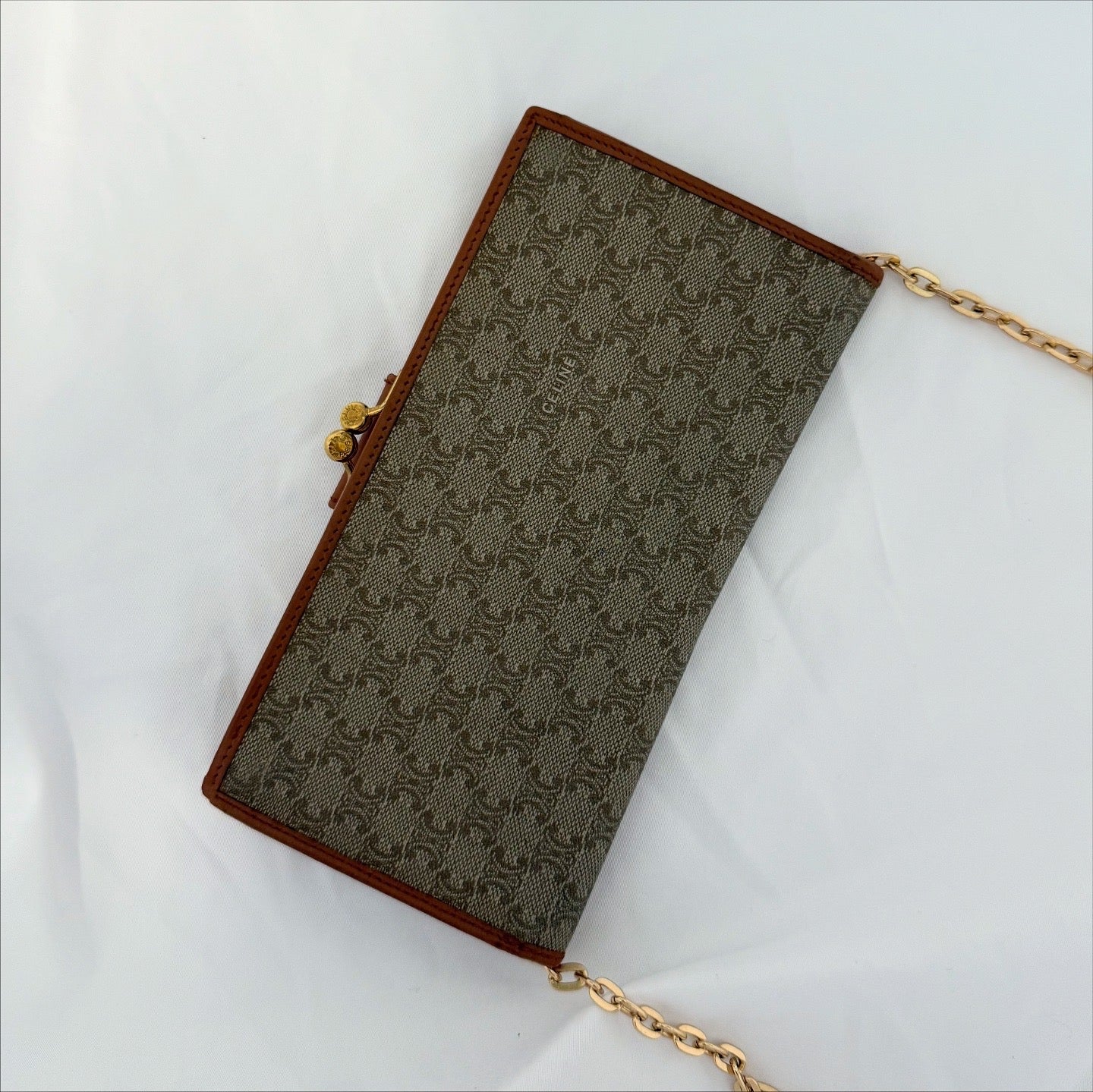 Celine Macadam Canvas Long Wallet Beige