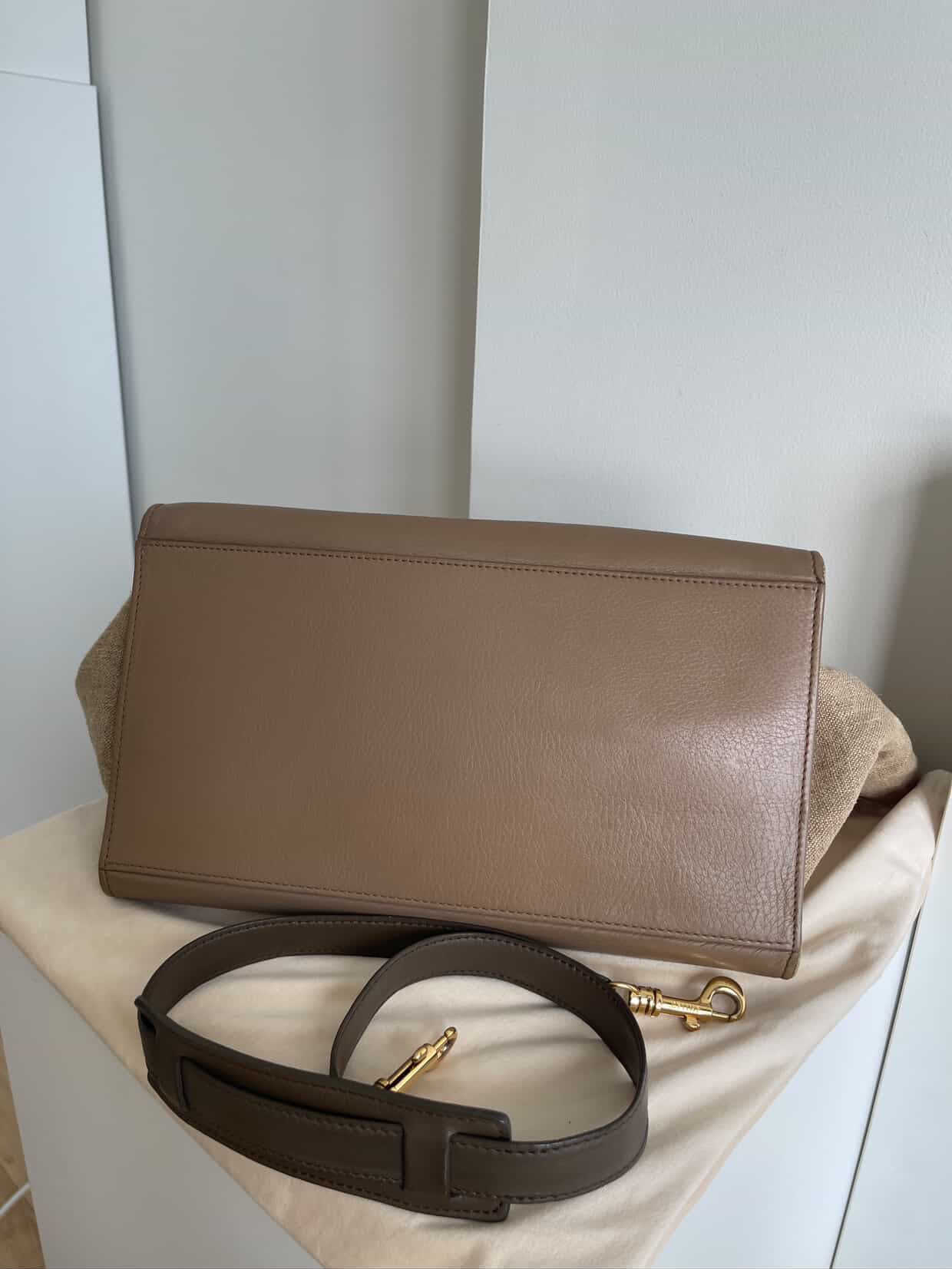 Celine Trapeze Beige Dark Brown