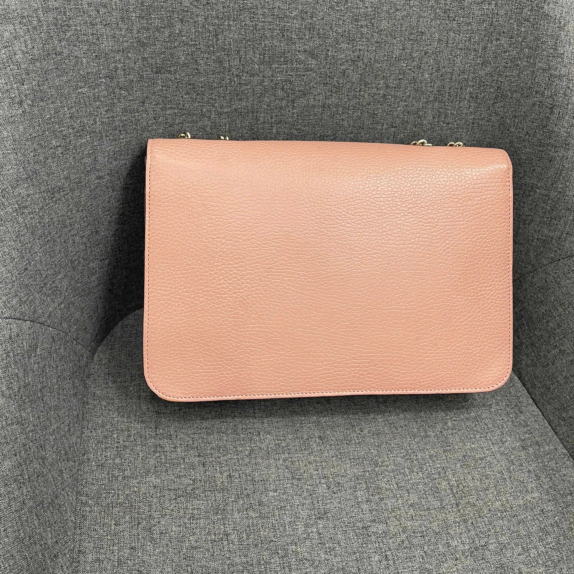 Gucci Dollar Calfskin Small Interlocking G Shoulder Bag Soft Pink