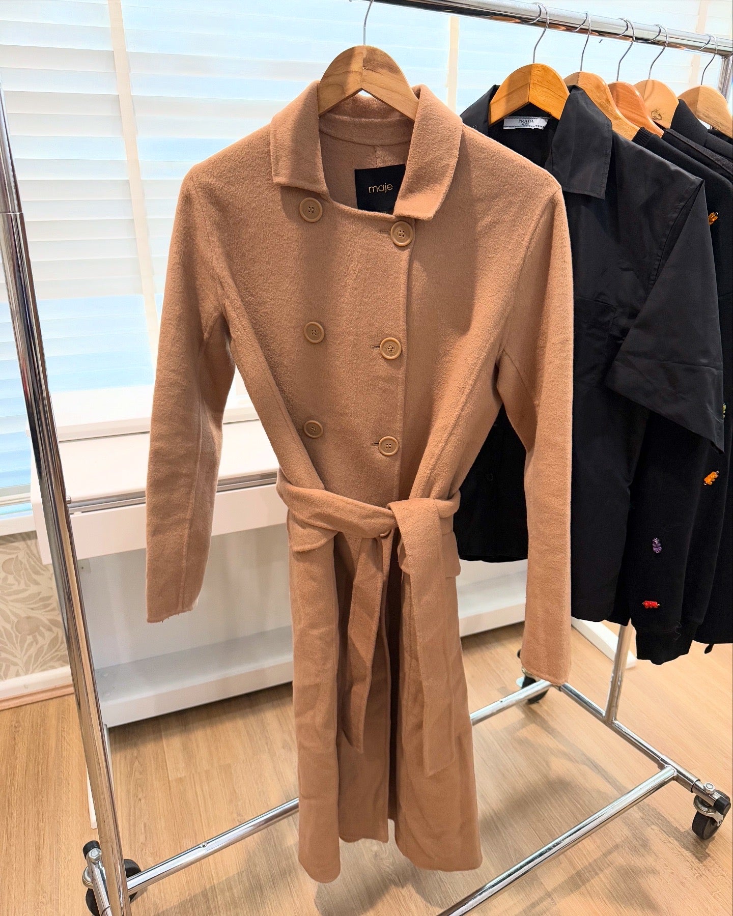 Maje Wool coat with belt