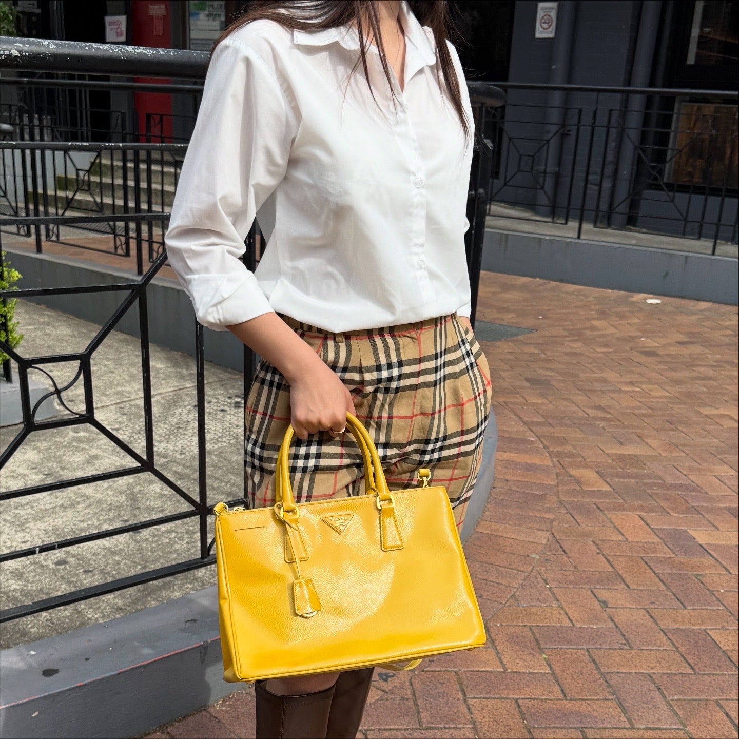 Prada Saffiano Lux Galleria Double Zip Tote