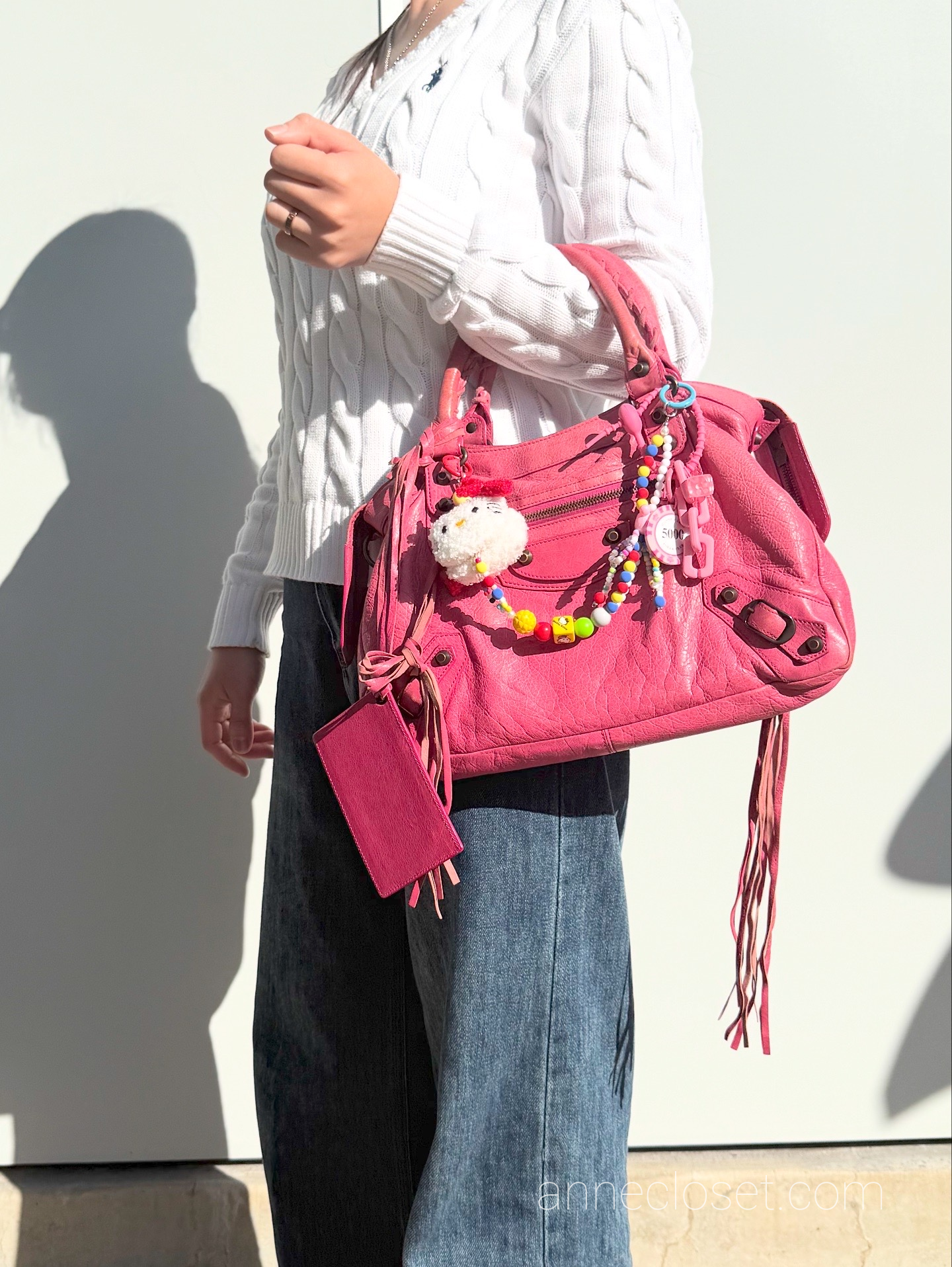 Balenciaga City Baby Pink Leather Handbag