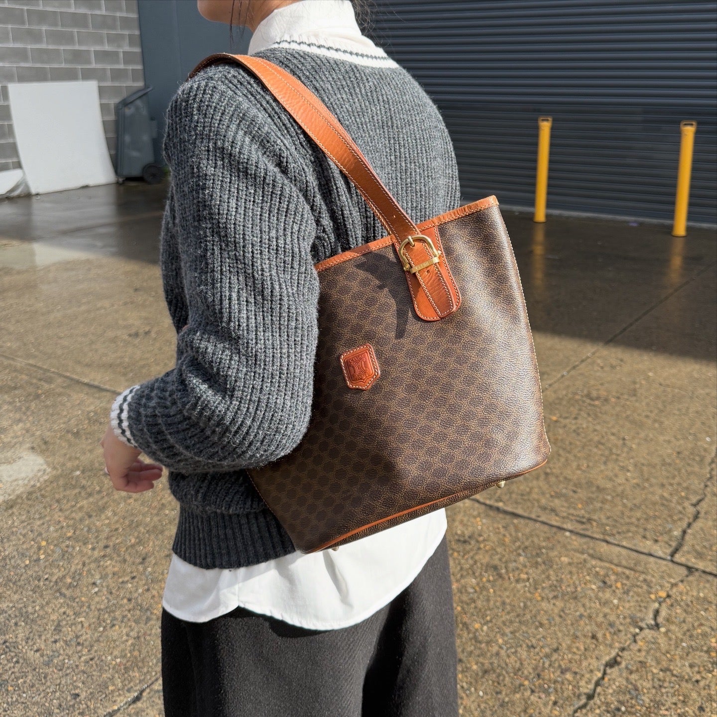 Celine 20th Century Macadam Coated Canvas tote bag