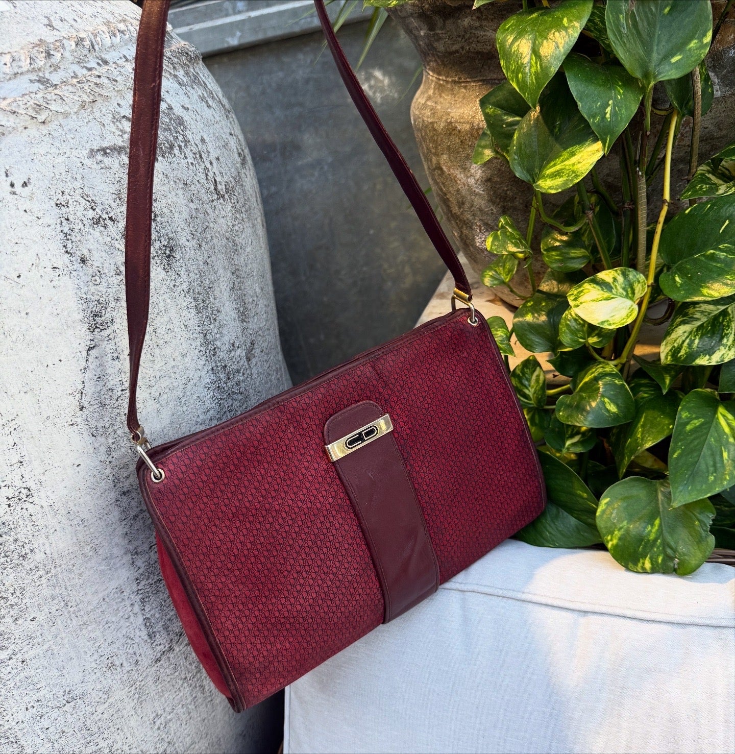 Dior Burgundy Shoulder Bag