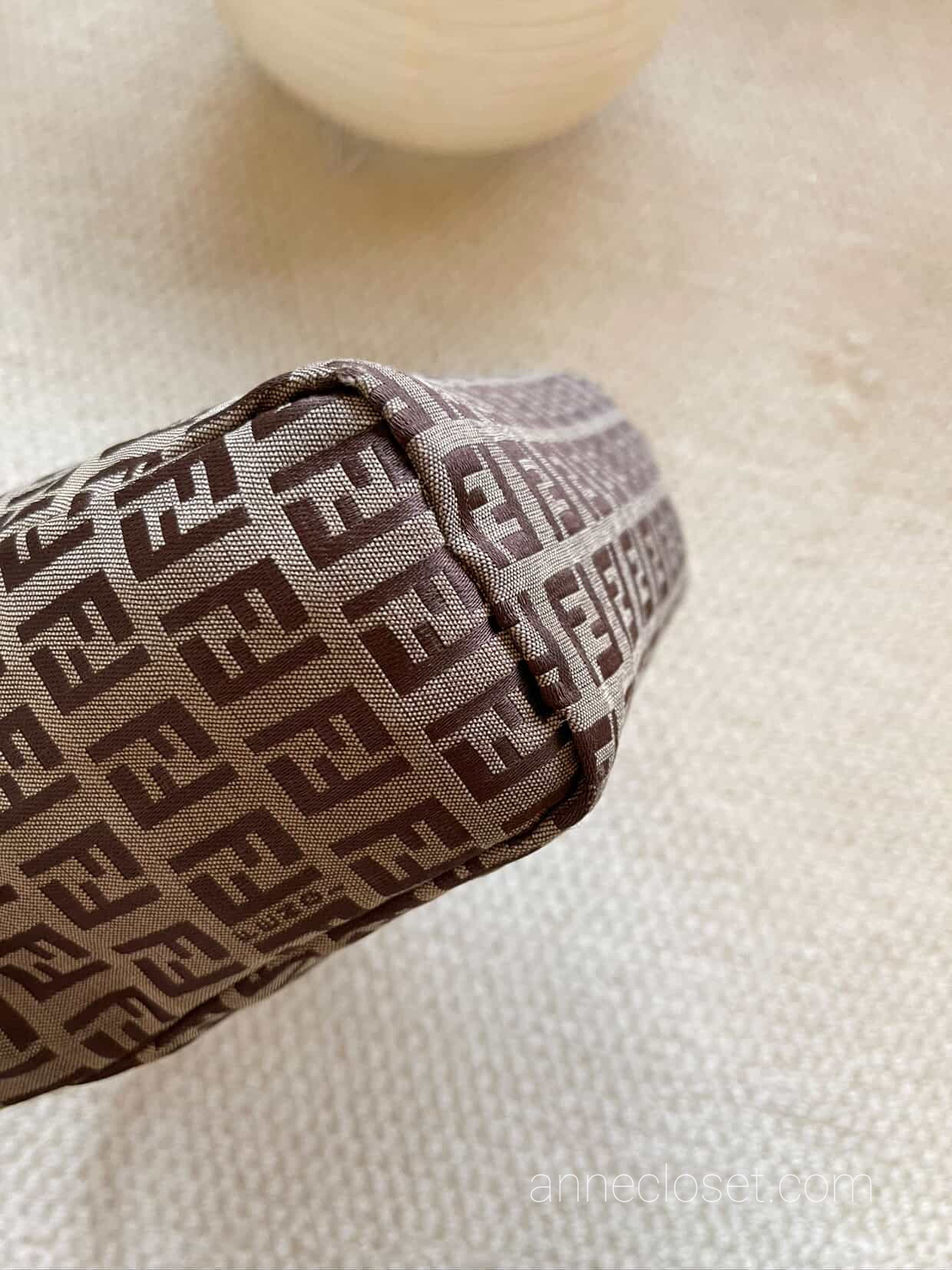 Fendi Vintage Brown Zucchino Canvas Handbag Brown