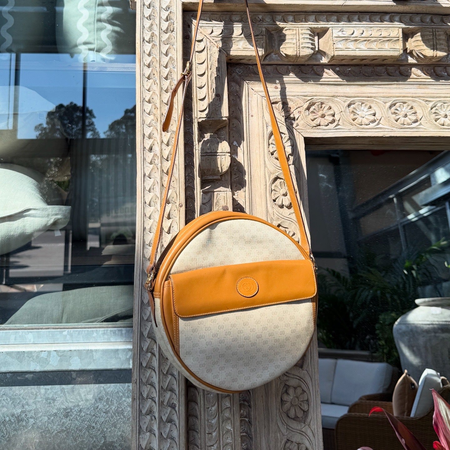 Gucci Vintage GG Canvas Crossbody Shoulder Bag