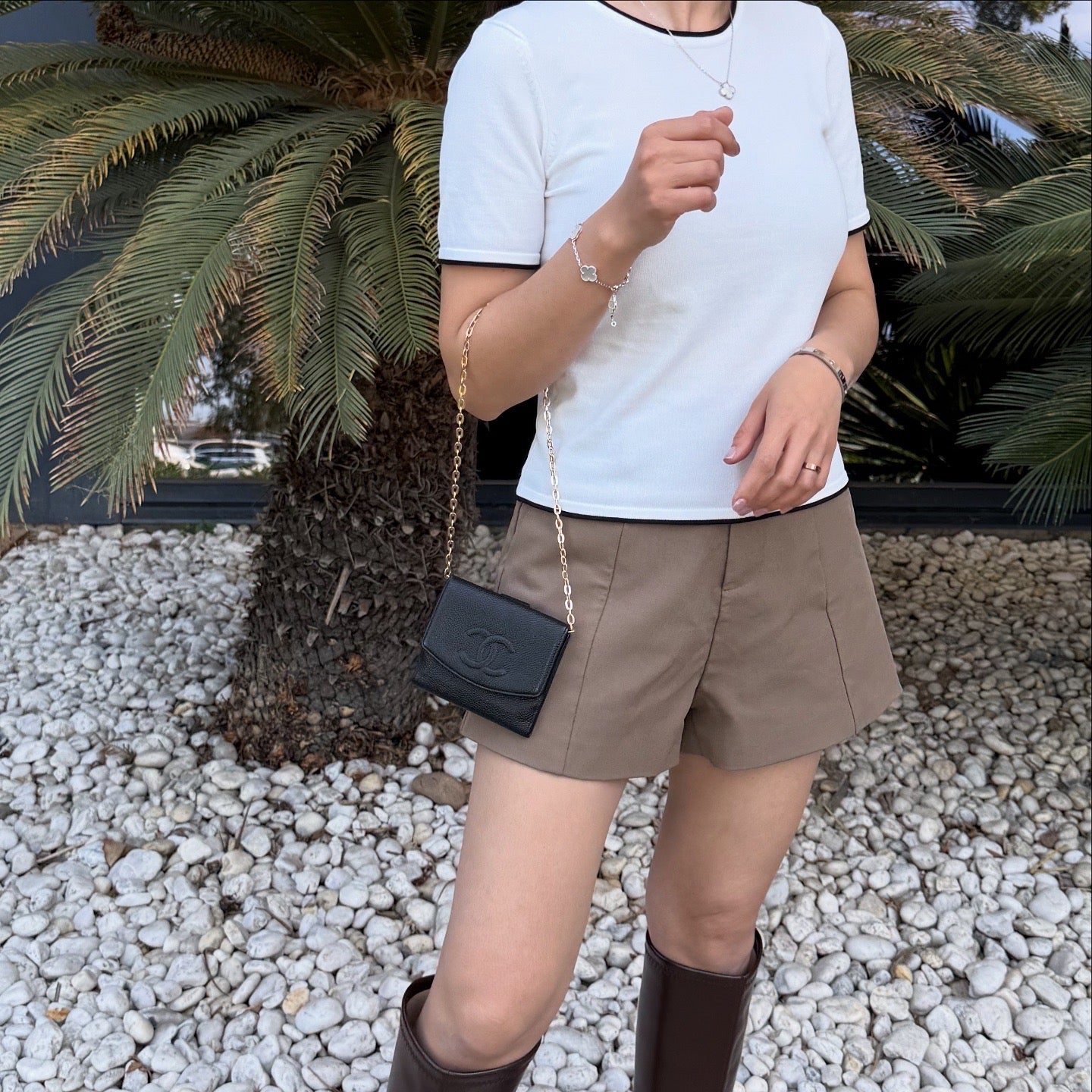 Chanel Coco Mark Bi-fold Wallet Caviar Leather Black