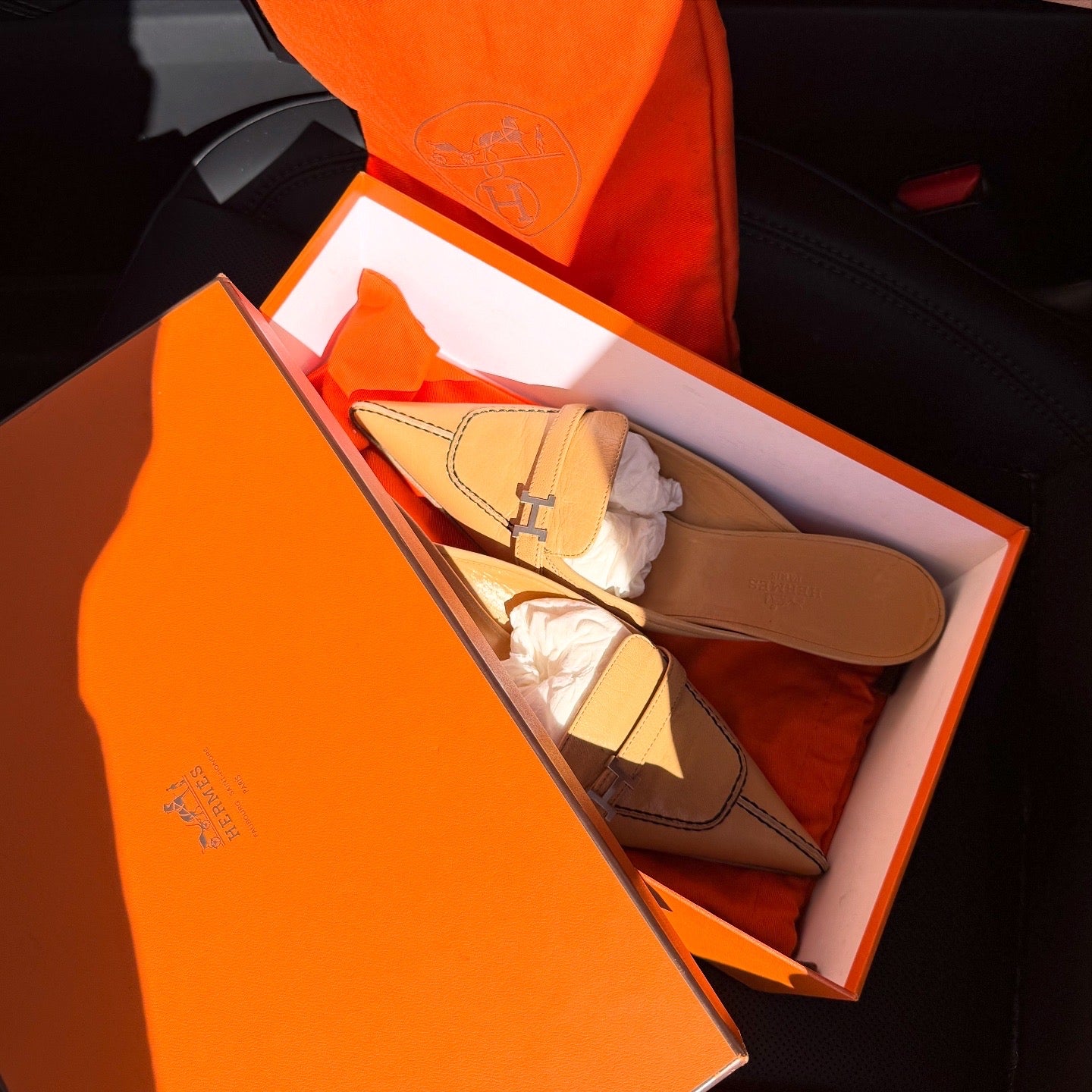 HERMES Kitten Heel Mules