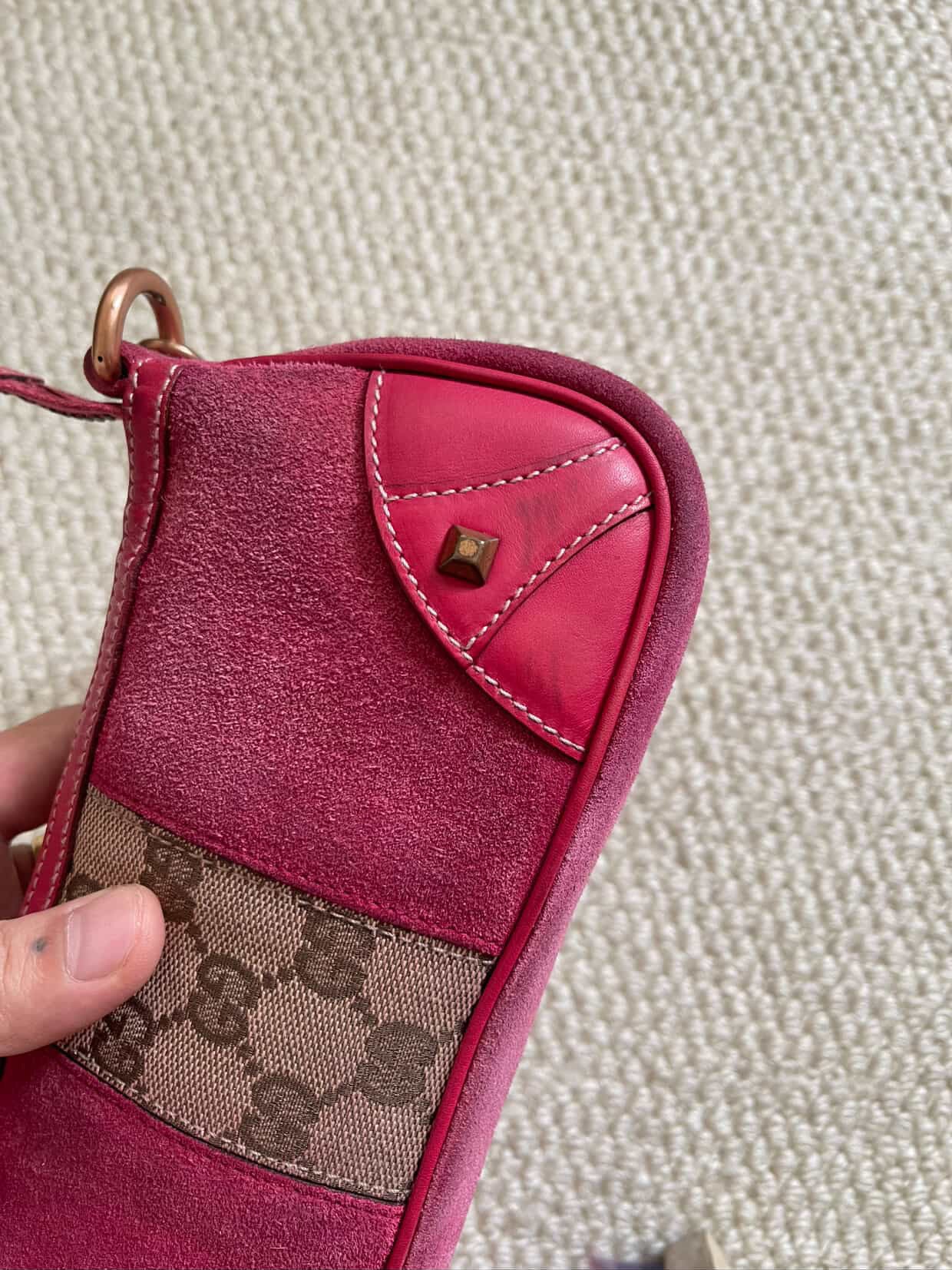 Gucci Suede Nailhead Pochette