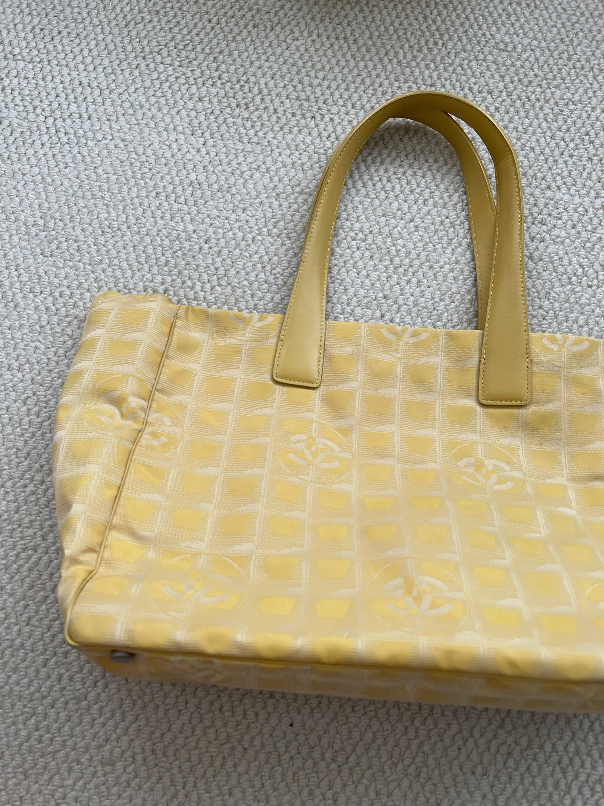 Chanel Yellow CC Monogram Tote Bag