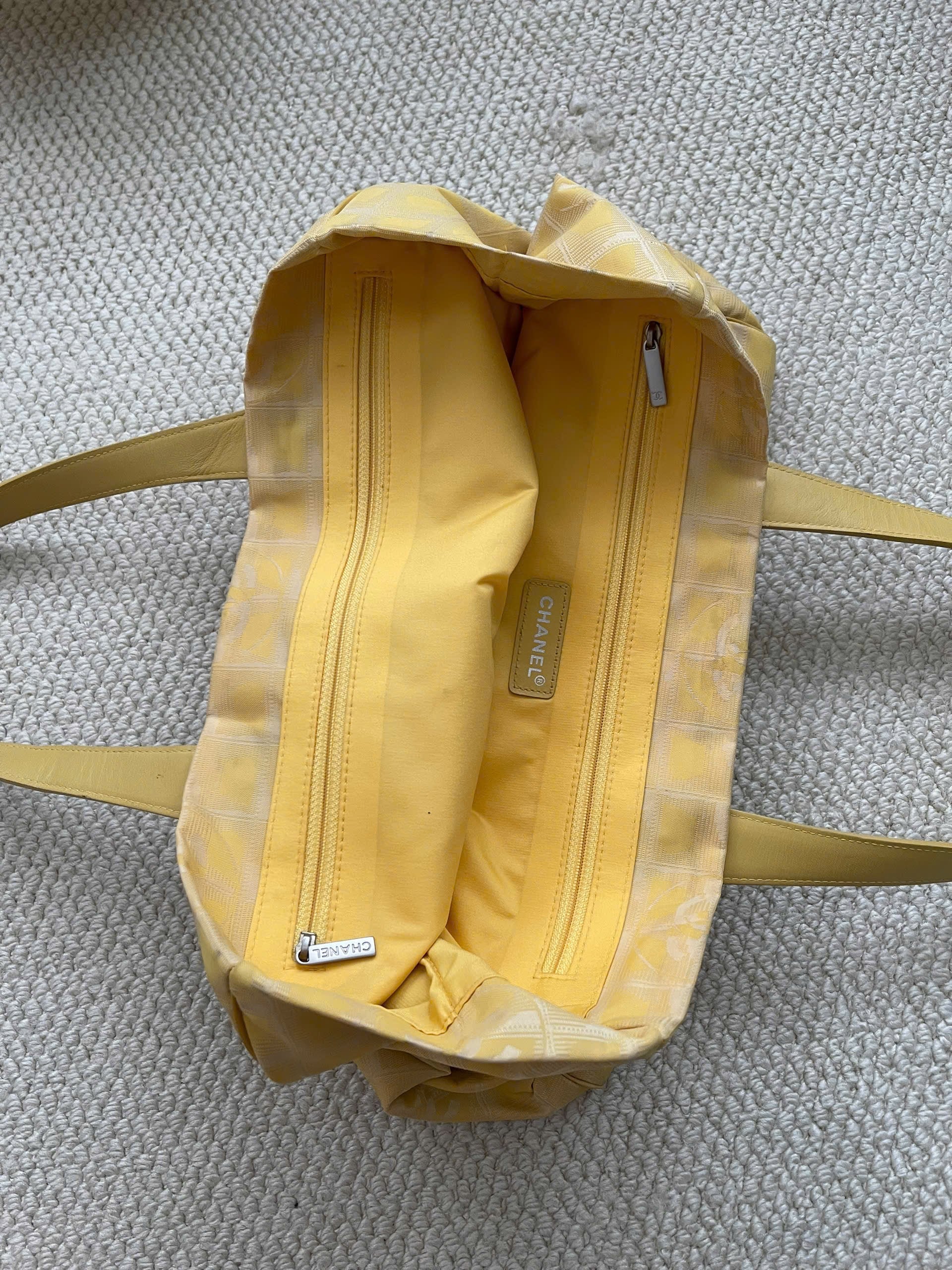 Chanel Yellow CC Monogram Tote Bag