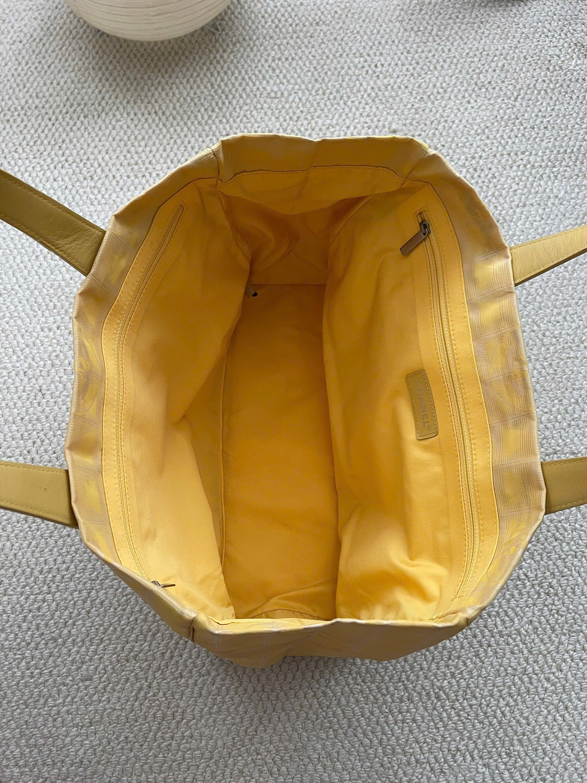 Chanel Yellow CC Monogram Tote Bag