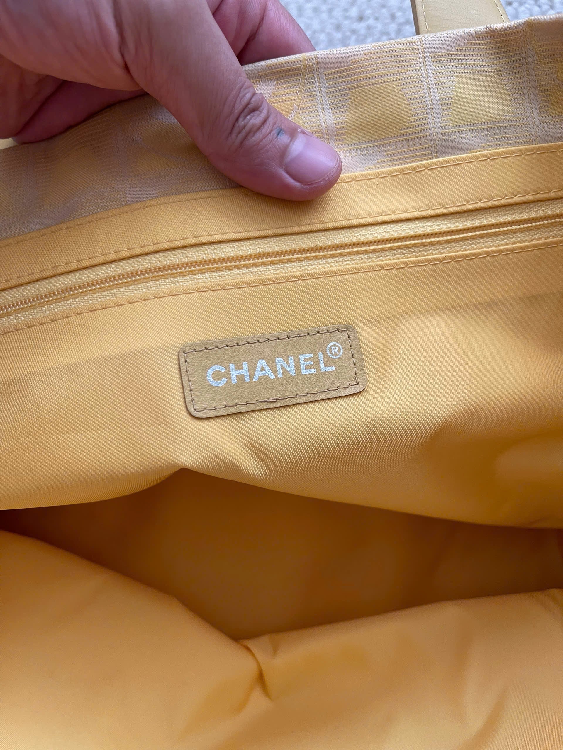 Chanel Yellow CC Monogram Tote Bag