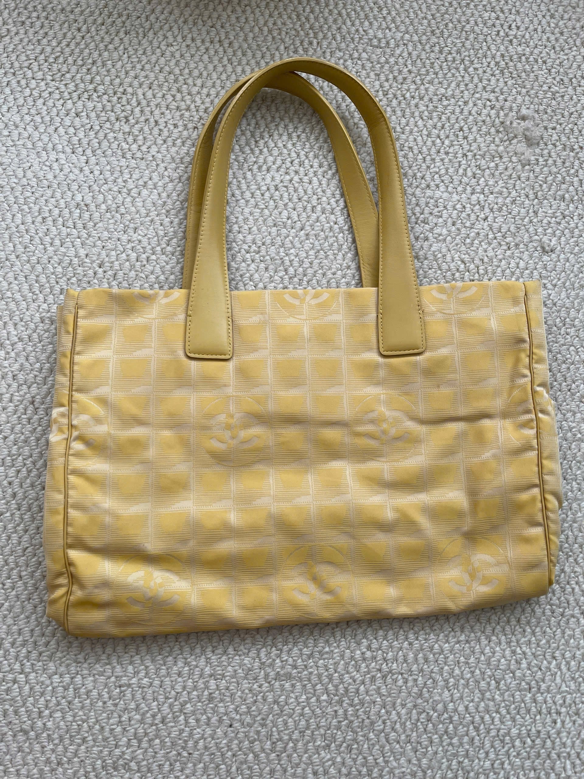 Chanel Yellow CC Monogram Tote Bag