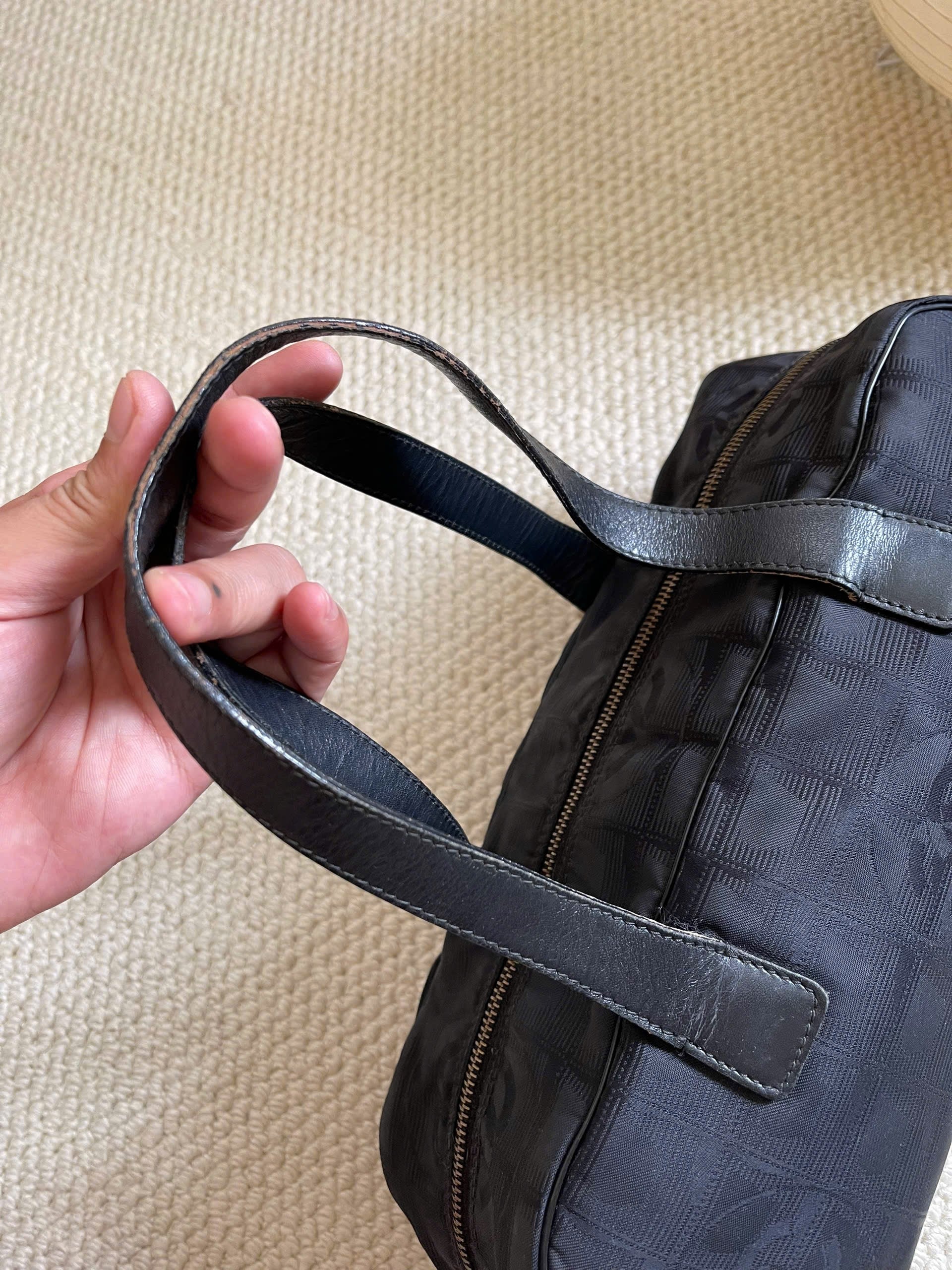 Chanel Black Nylon Canvas Bowler Bag