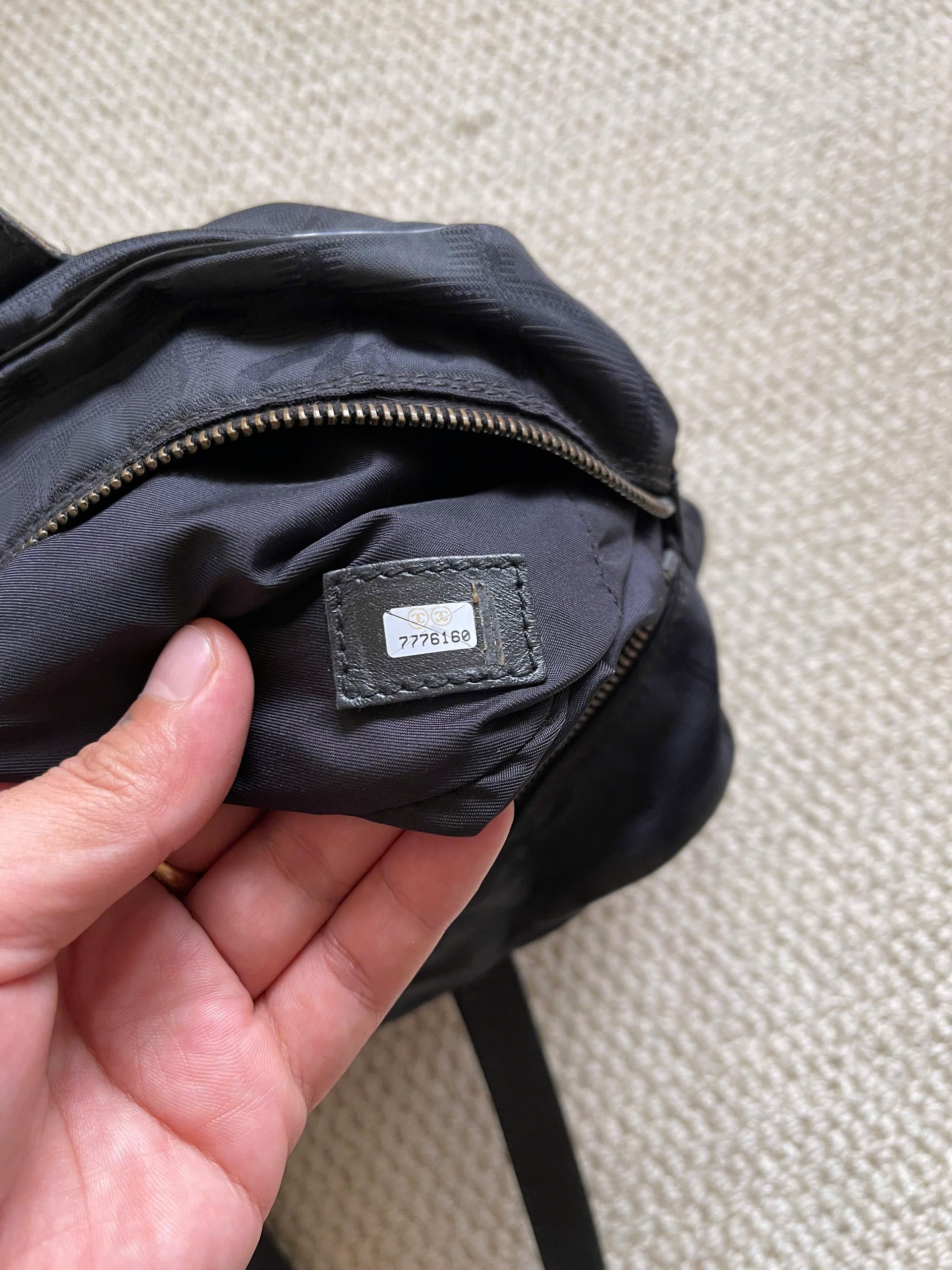 Chanel Black Nylon Canvas Bowler Bag