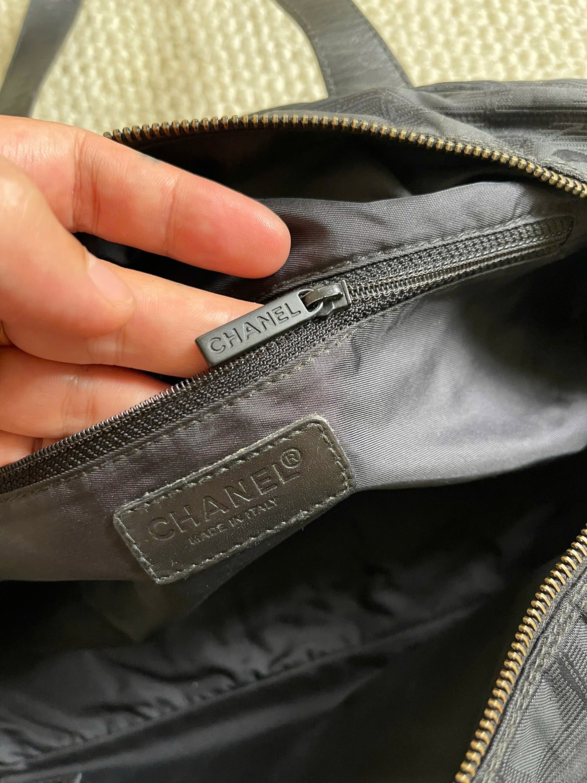 Chanel Black Nylon Canvas Bowler Bag